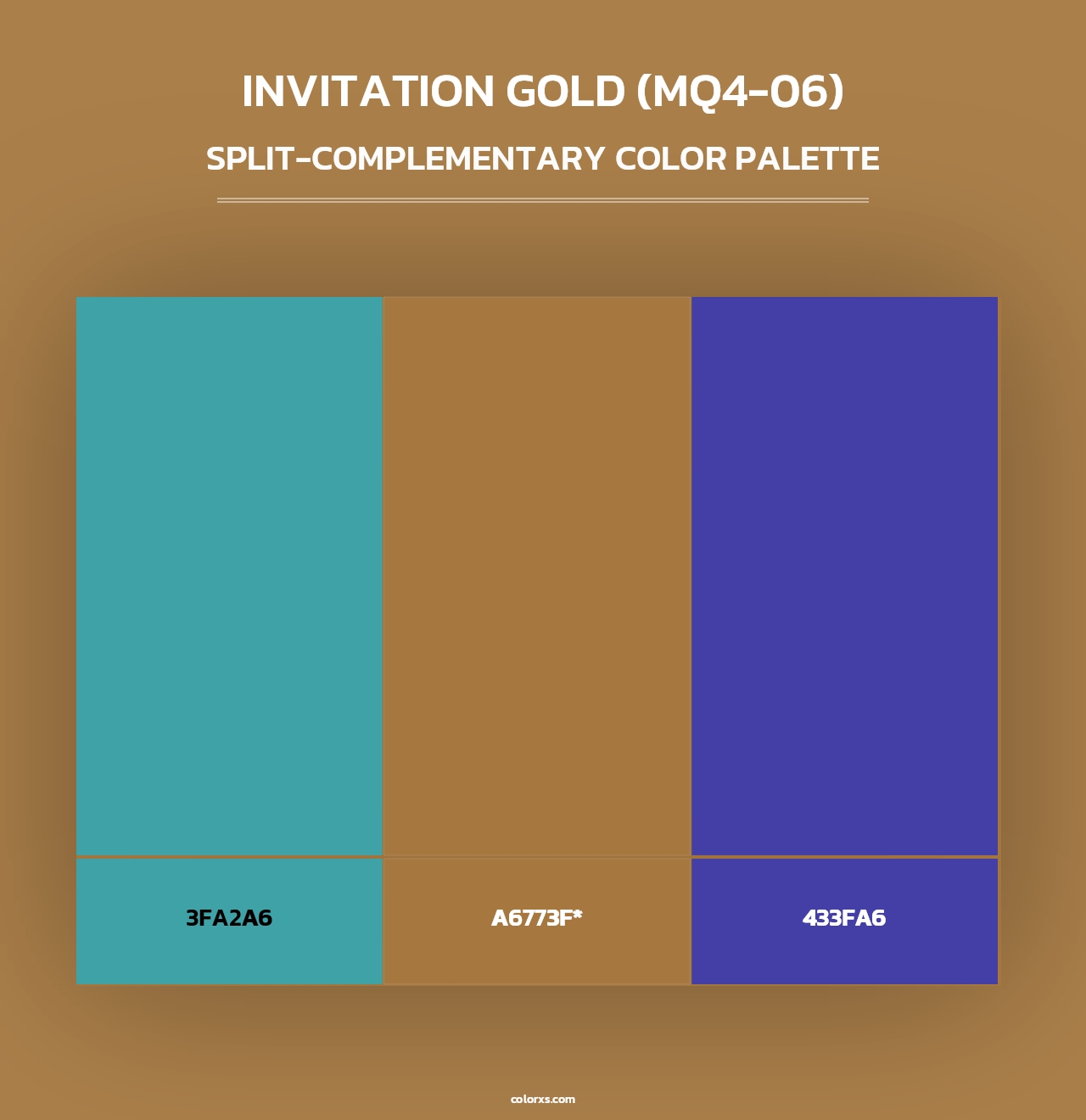 Invitation Gold (MQ4-06) - Split-Complementary Color Palette