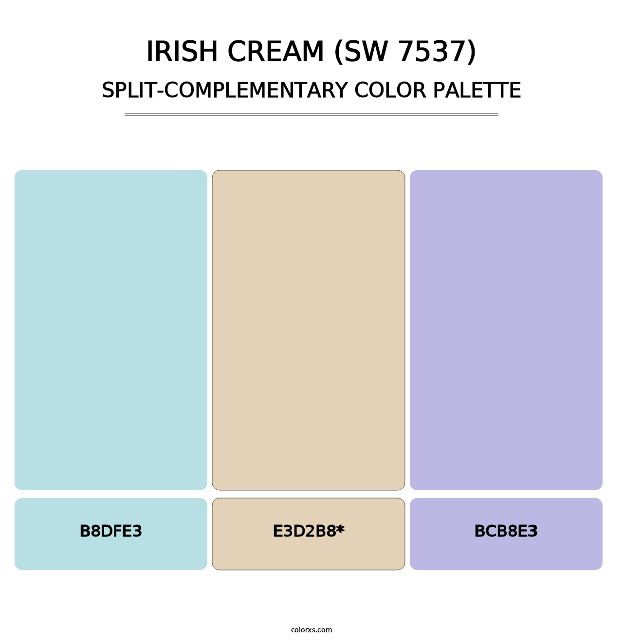Irish Cream (SW 7537) - Split-Complementary Color Palette