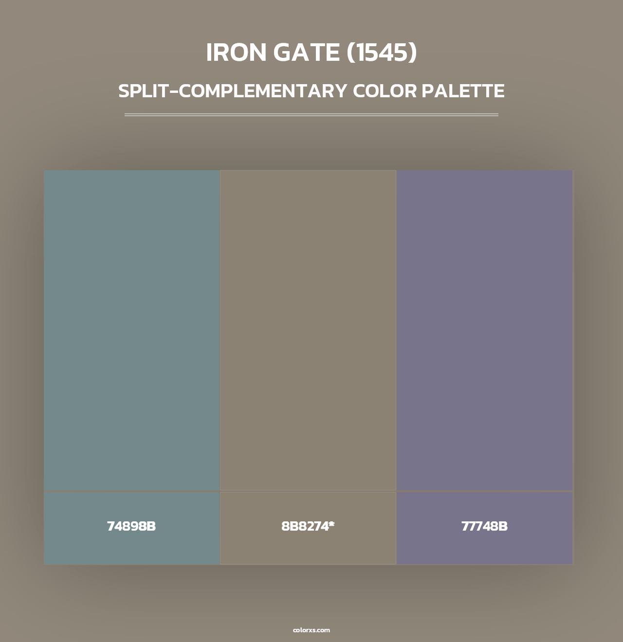 Iron Gate (1545) - Split-Complementary Color Palette