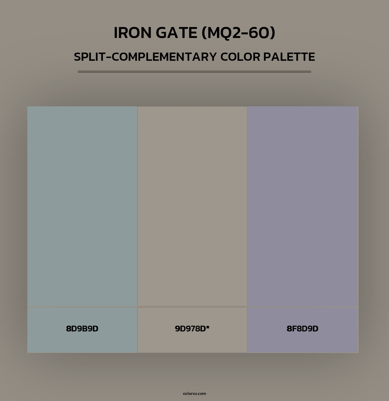 Iron Gate (MQ2-60) - Split-Complementary Color Palette