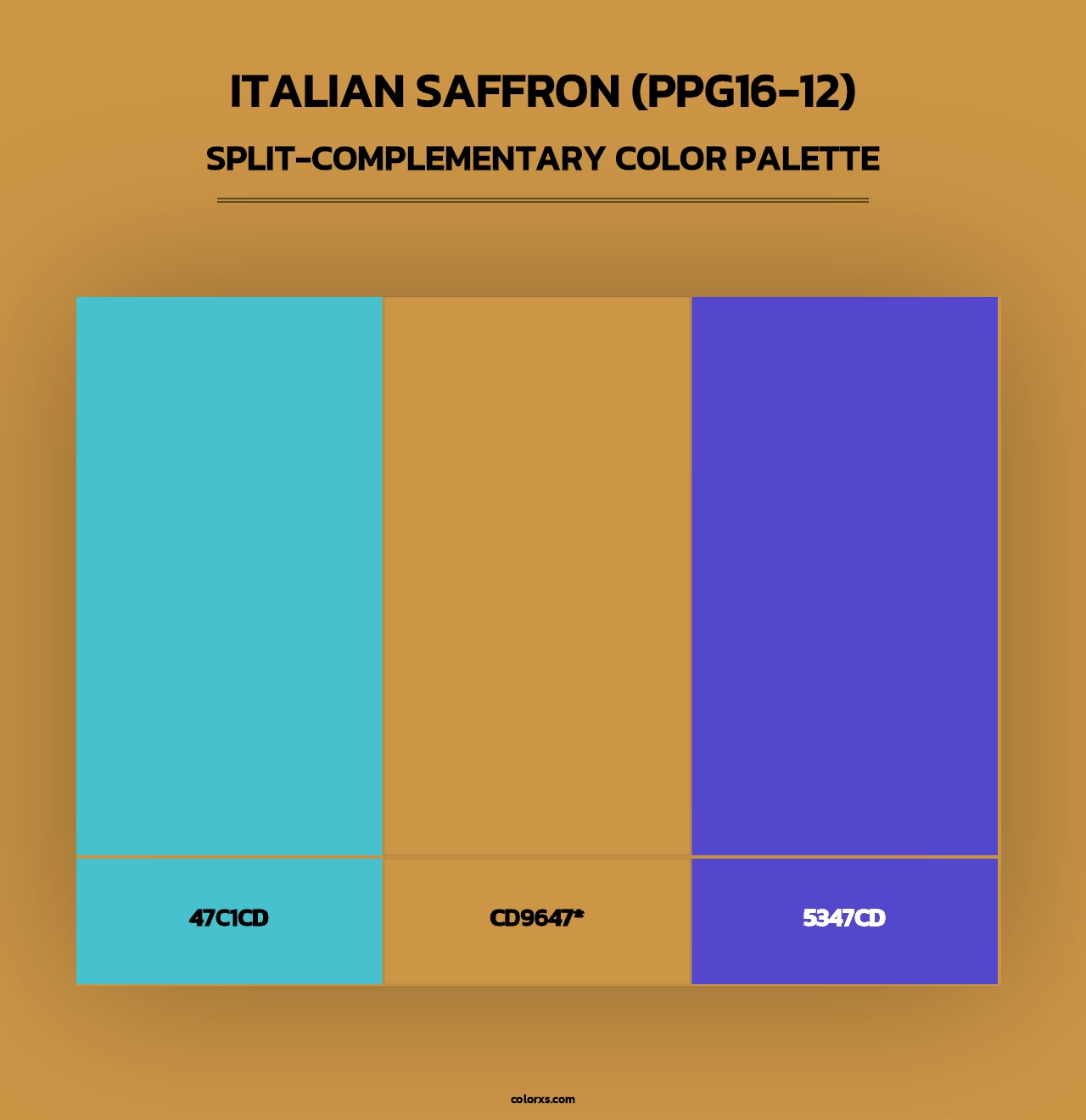 Italian Saffron (PPG16-12) - Split-Complementary Color Palette