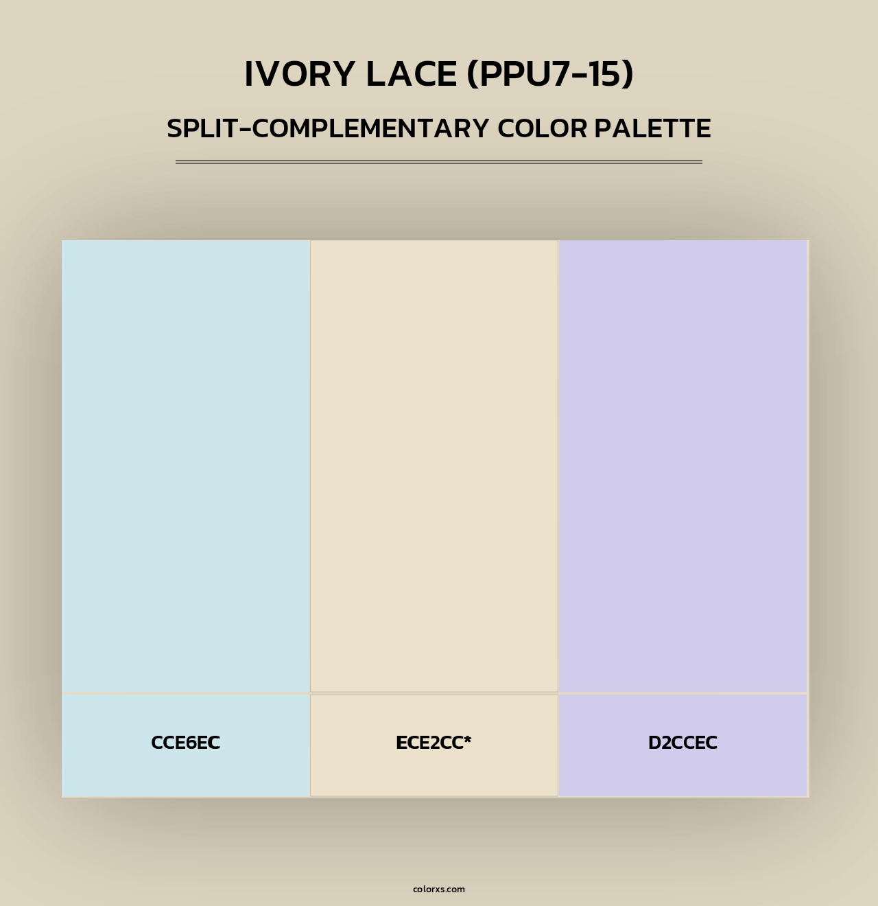 Ivory Lace (PPU7-15) - Split-Complementary Color Palette