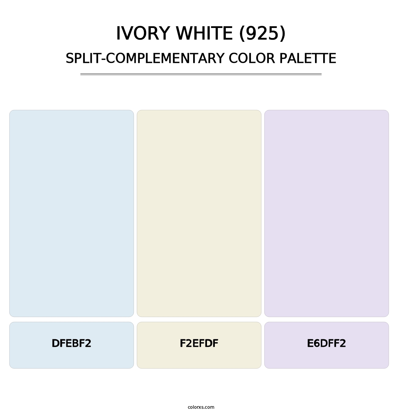 Ivory White (925) - Split-Complementary Color Palette