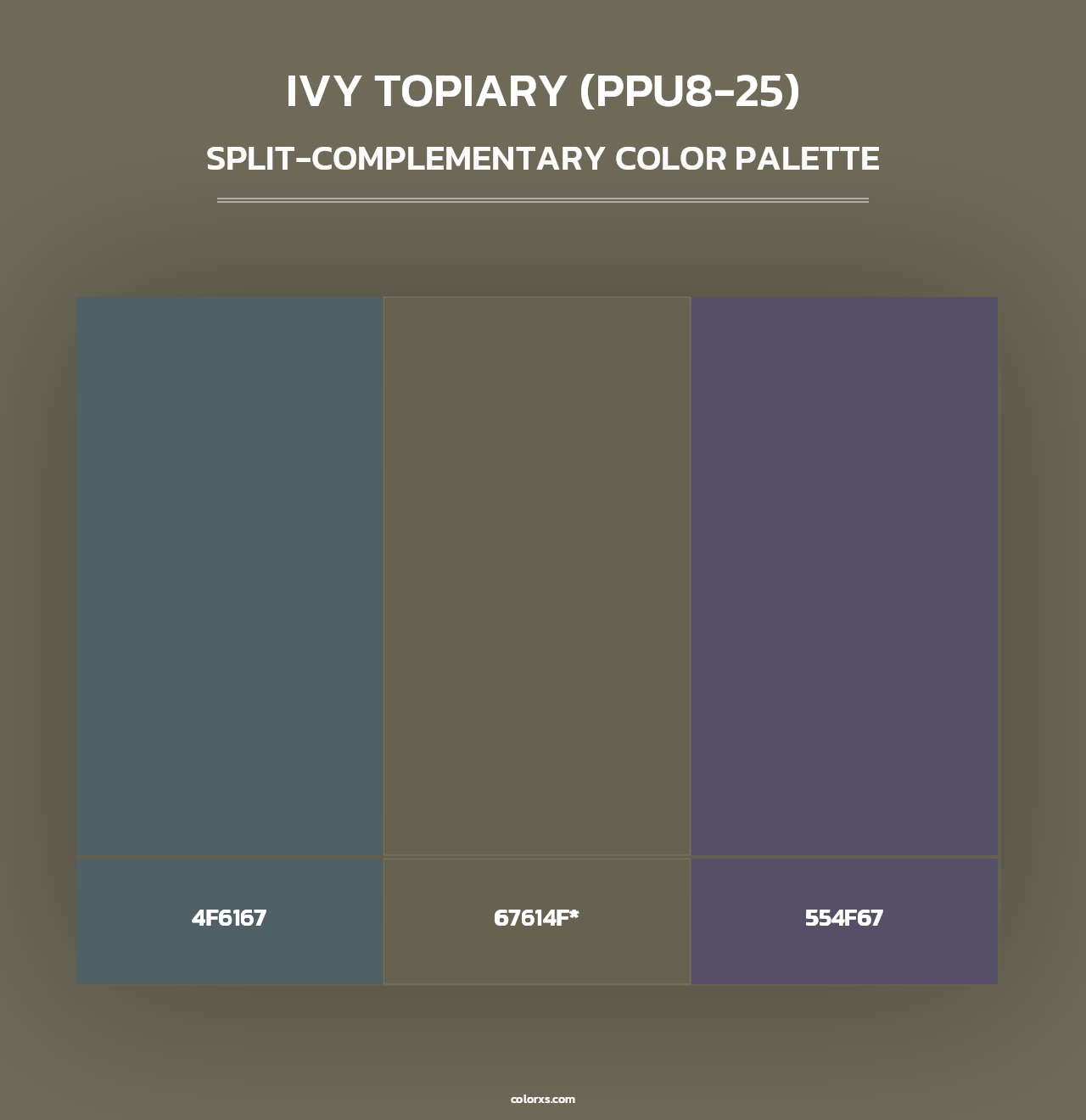 Ivy Topiary (PPU8-25) - Split-Complementary Color Palette