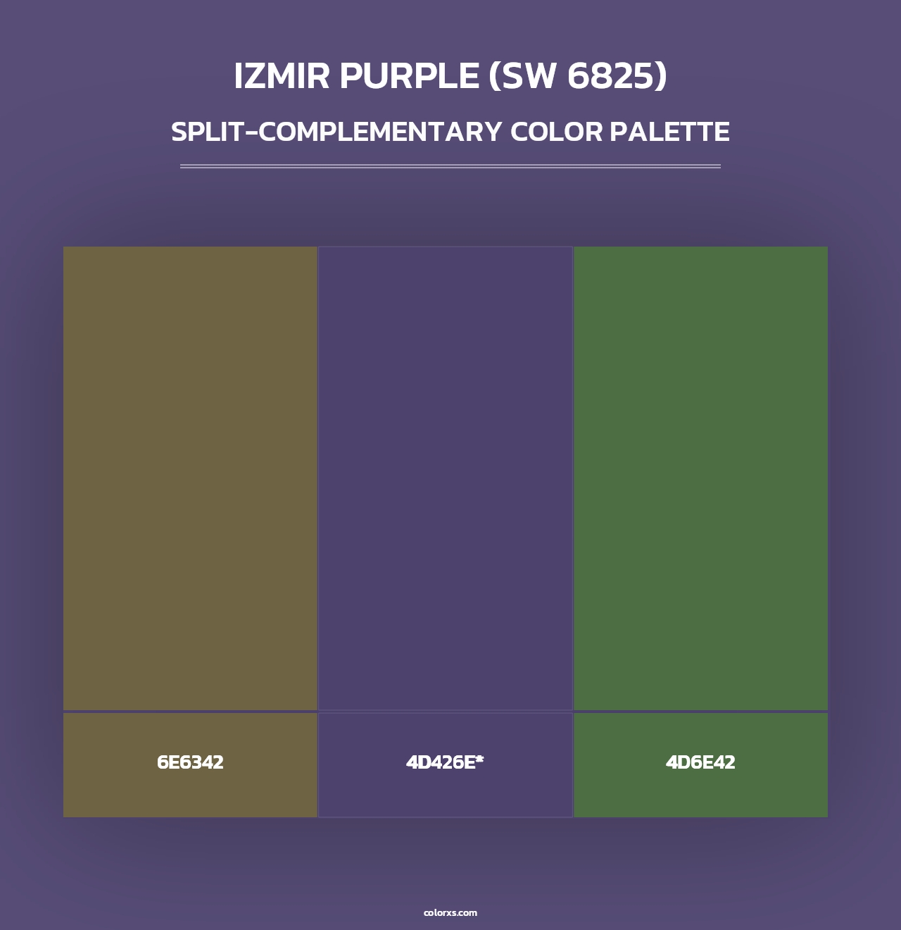 Izmir Purple (SW 6825) - Split-Complementary Color Palette