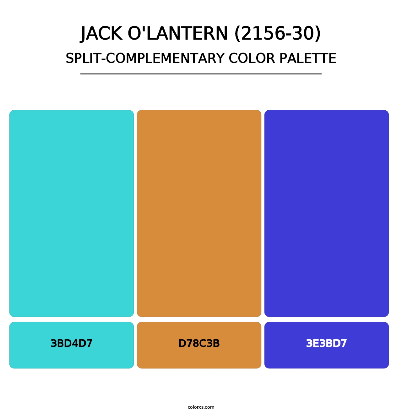 Jack O'Lantern (2156-30) - Split-Complementary Color Palette
