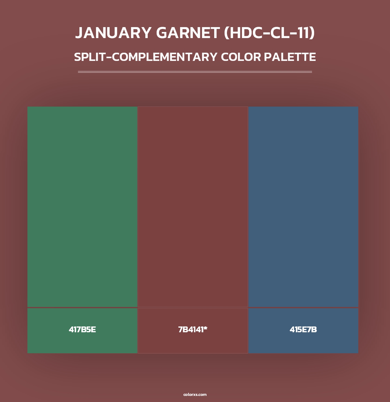 January Garnet (HDC-CL-11) - Split-Complementary Color Palette