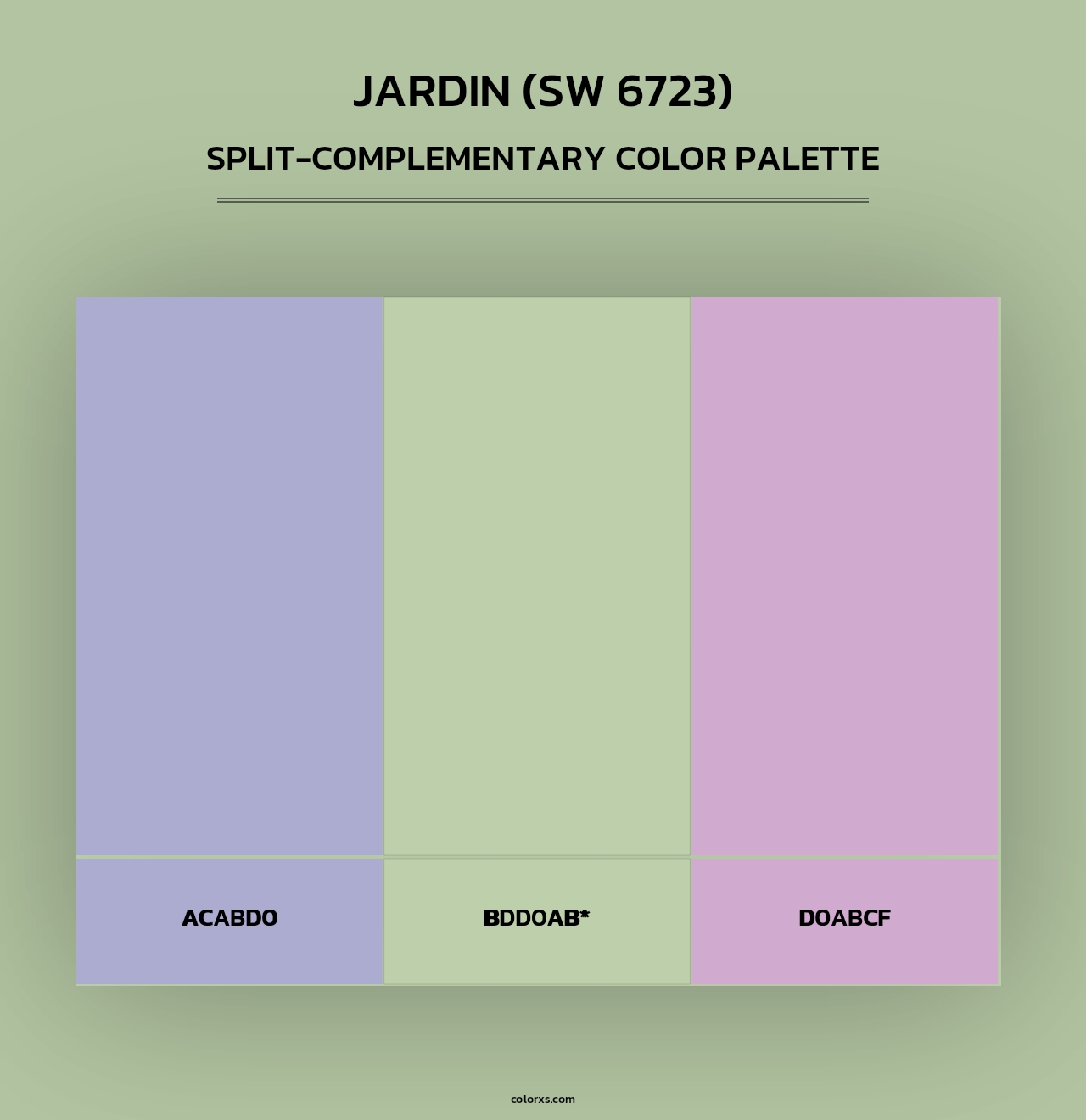 Jardin (SW 6723) - Split-Complementary Color Palette