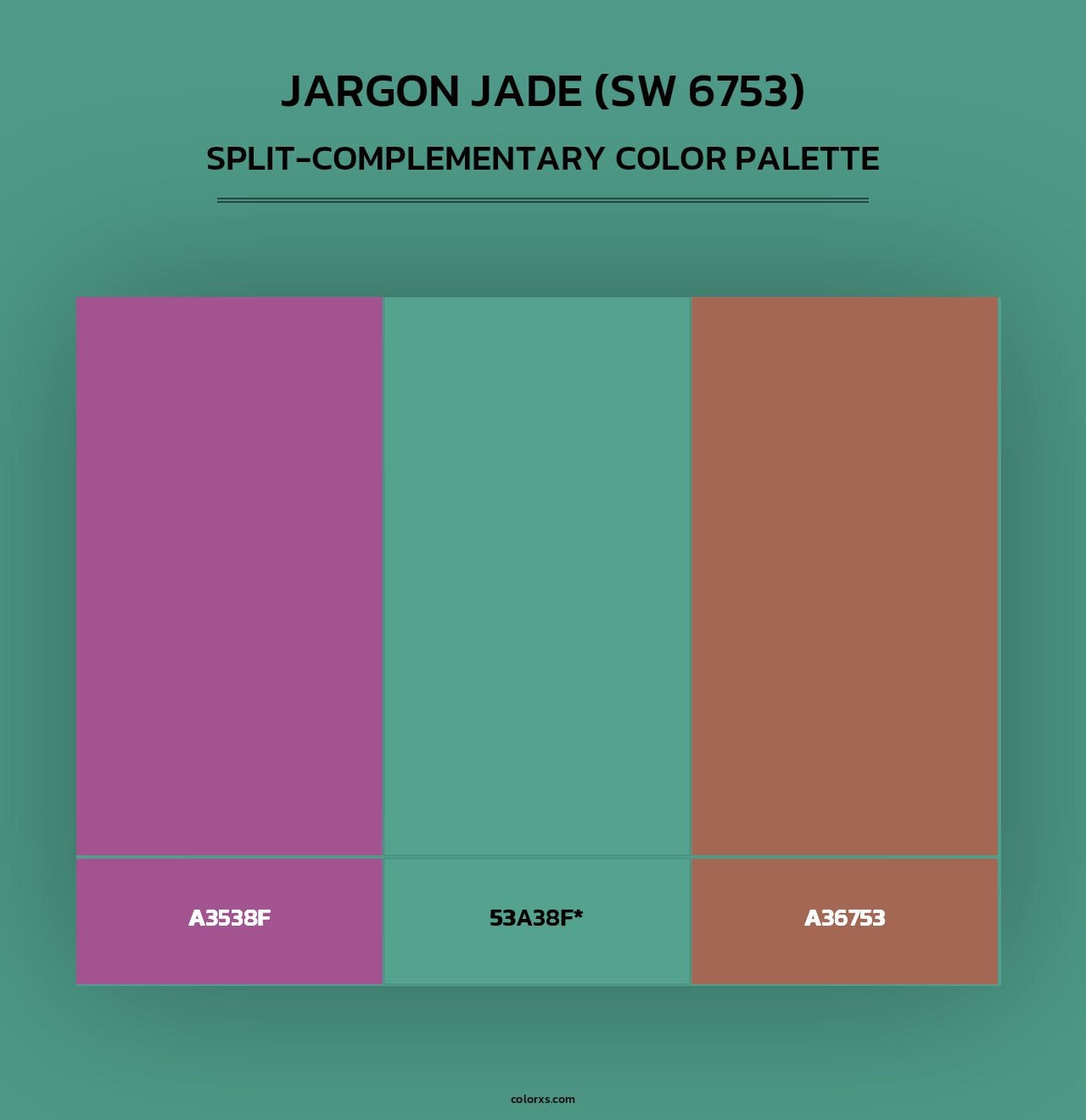 Jargon Jade (SW 6753) - Split-Complementary Color Palette