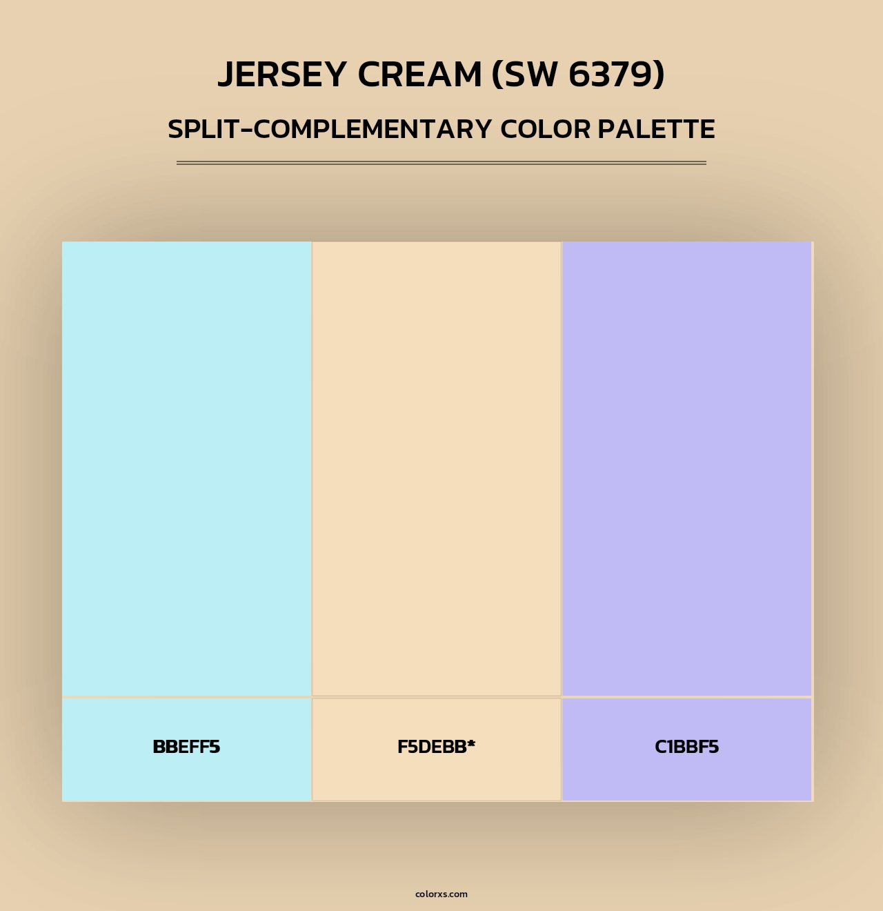 Jersey Cream (SW 6379) - Split-Complementary Color Palette