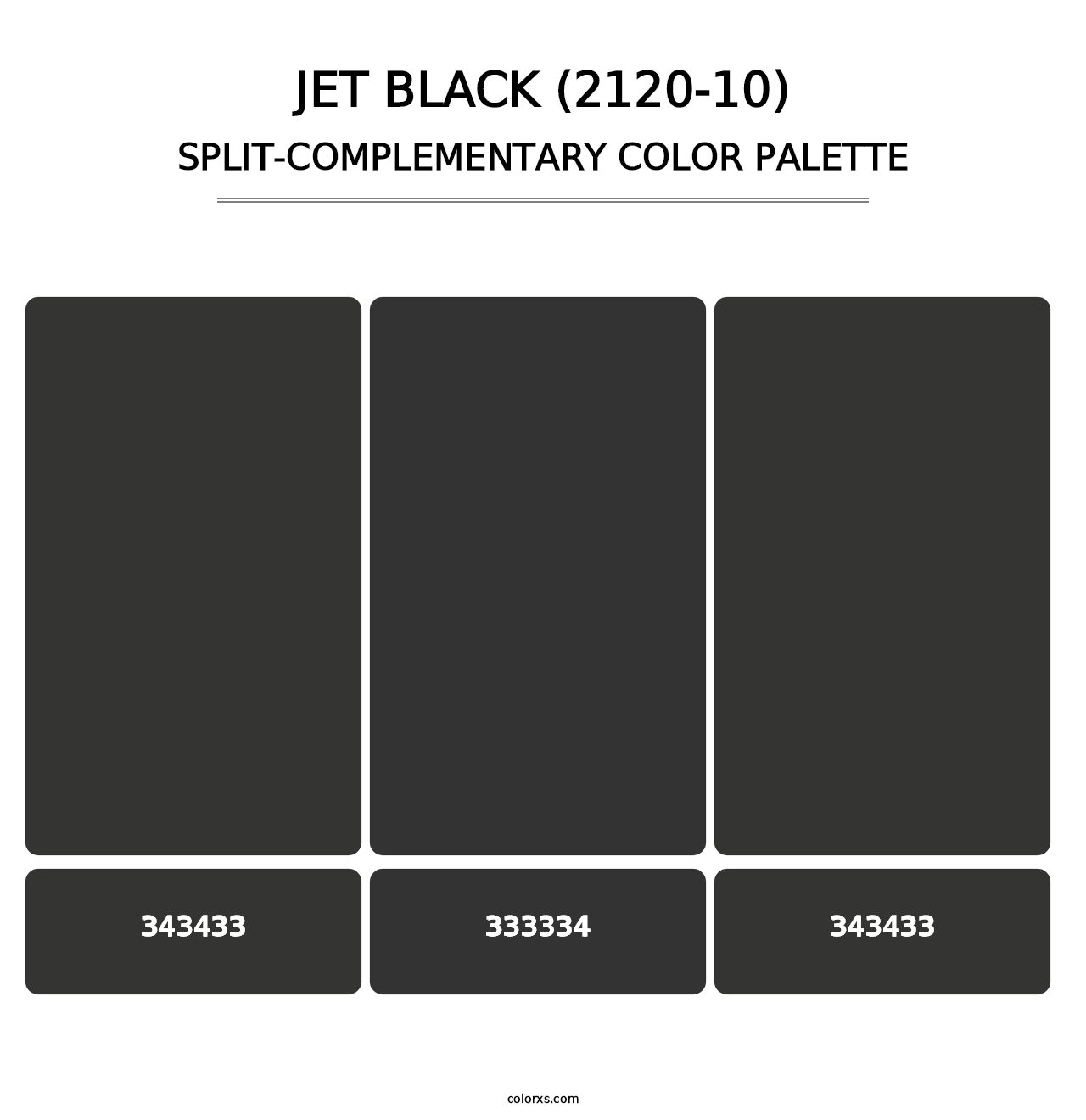 Jet Black (2120-10) - Split-Complementary Color Palette