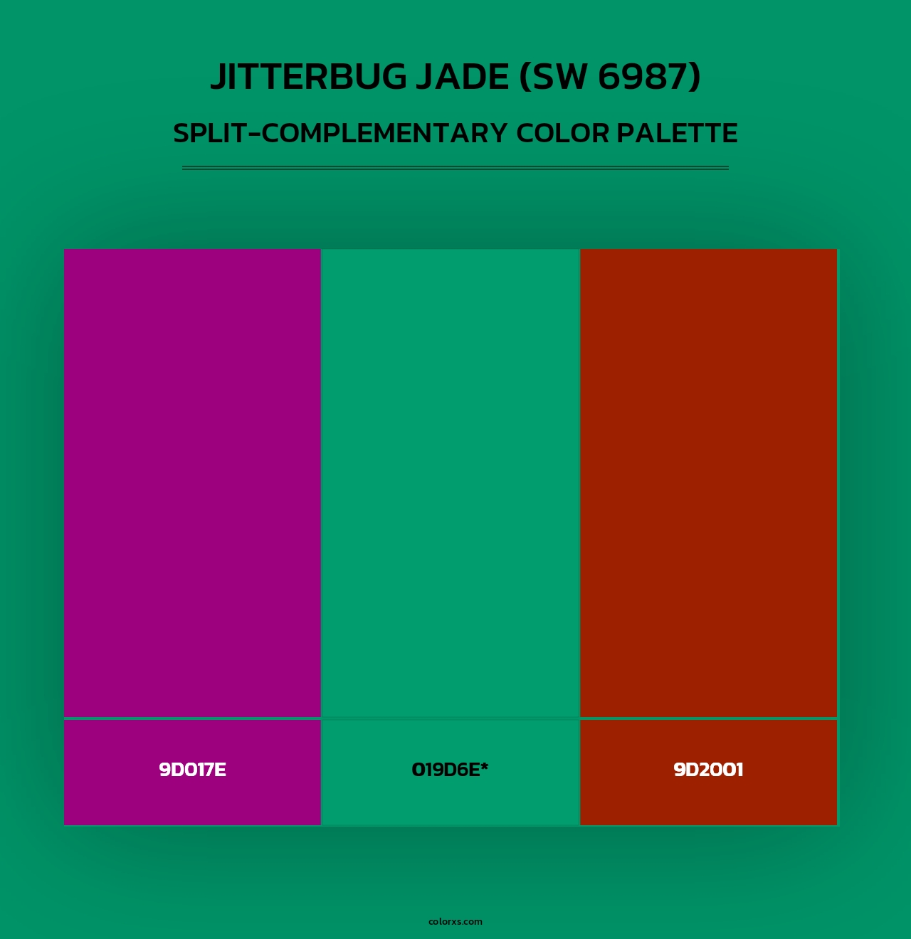 Jitterbug Jade (SW 6987) - Split-Complementary Color Palette