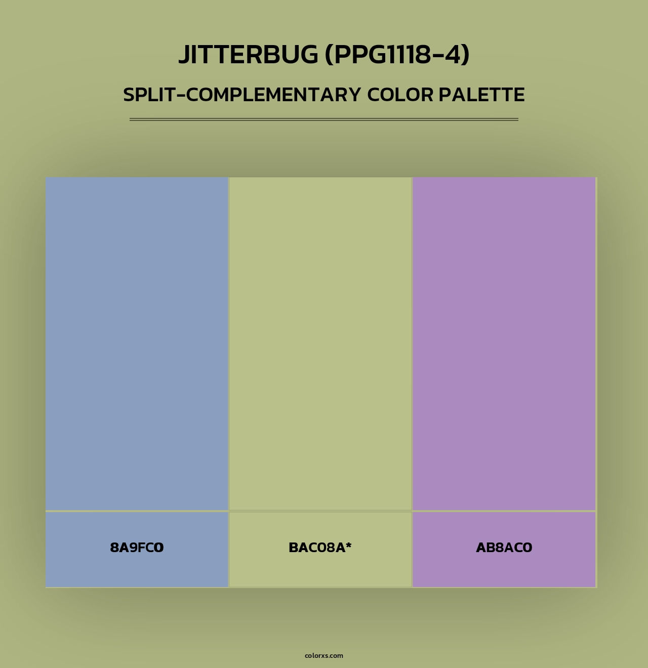 Jitterbug (PPG1118-4) - Split-Complementary Color Palette