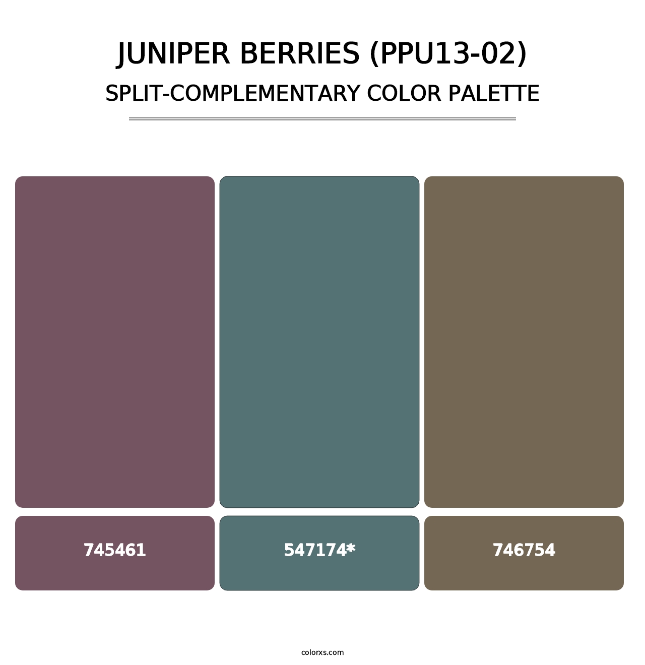 Juniper Berries (PPU13-02) - Split-Complementary Color Palette