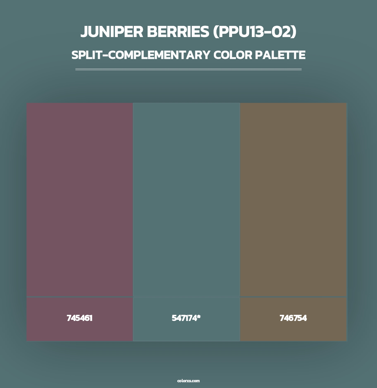 Juniper Berries (PPU13-02) - Split-Complementary Color Palette