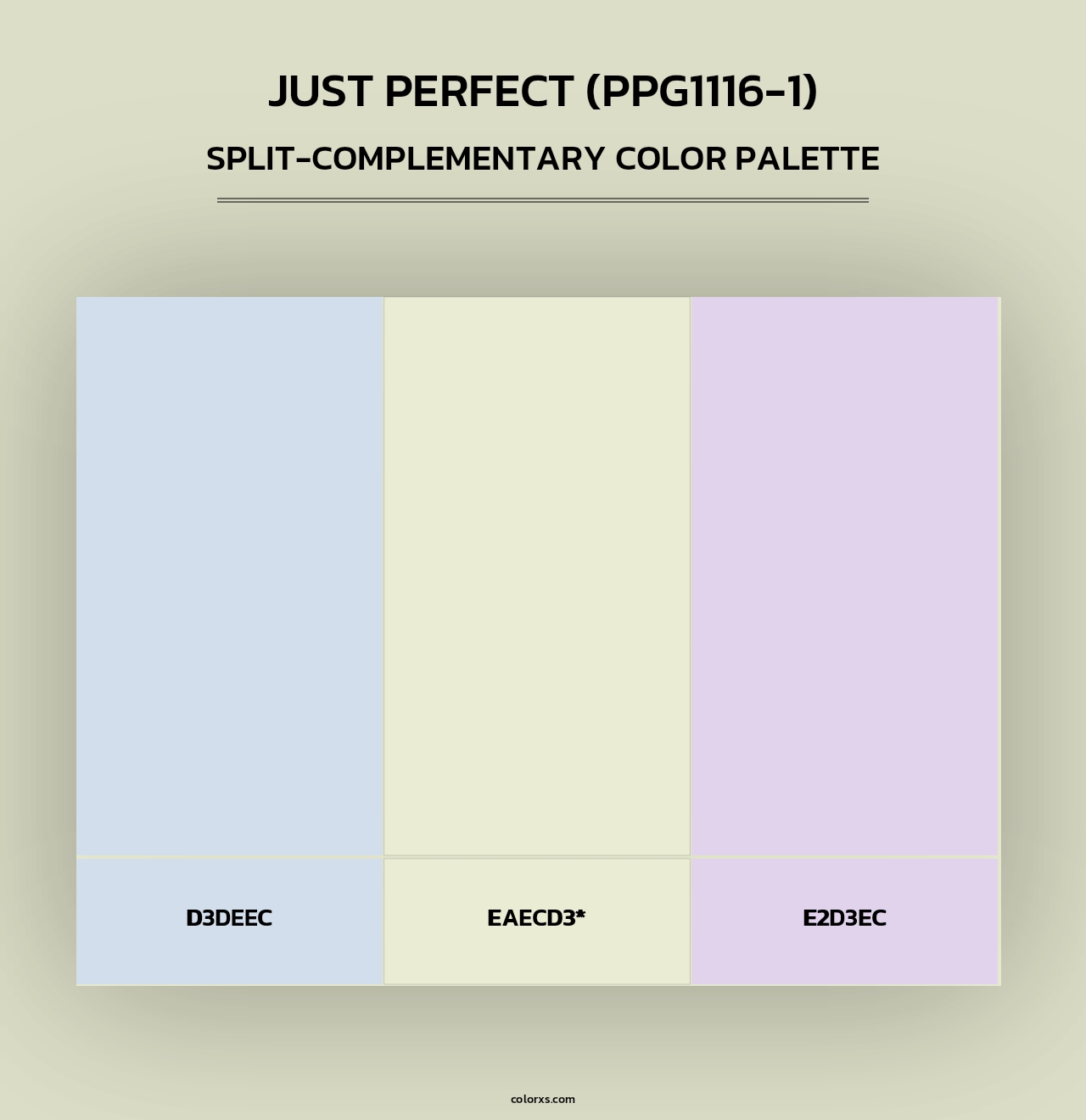 Just Perfect (PPG1116-1) - Split-Complementary Color Palette