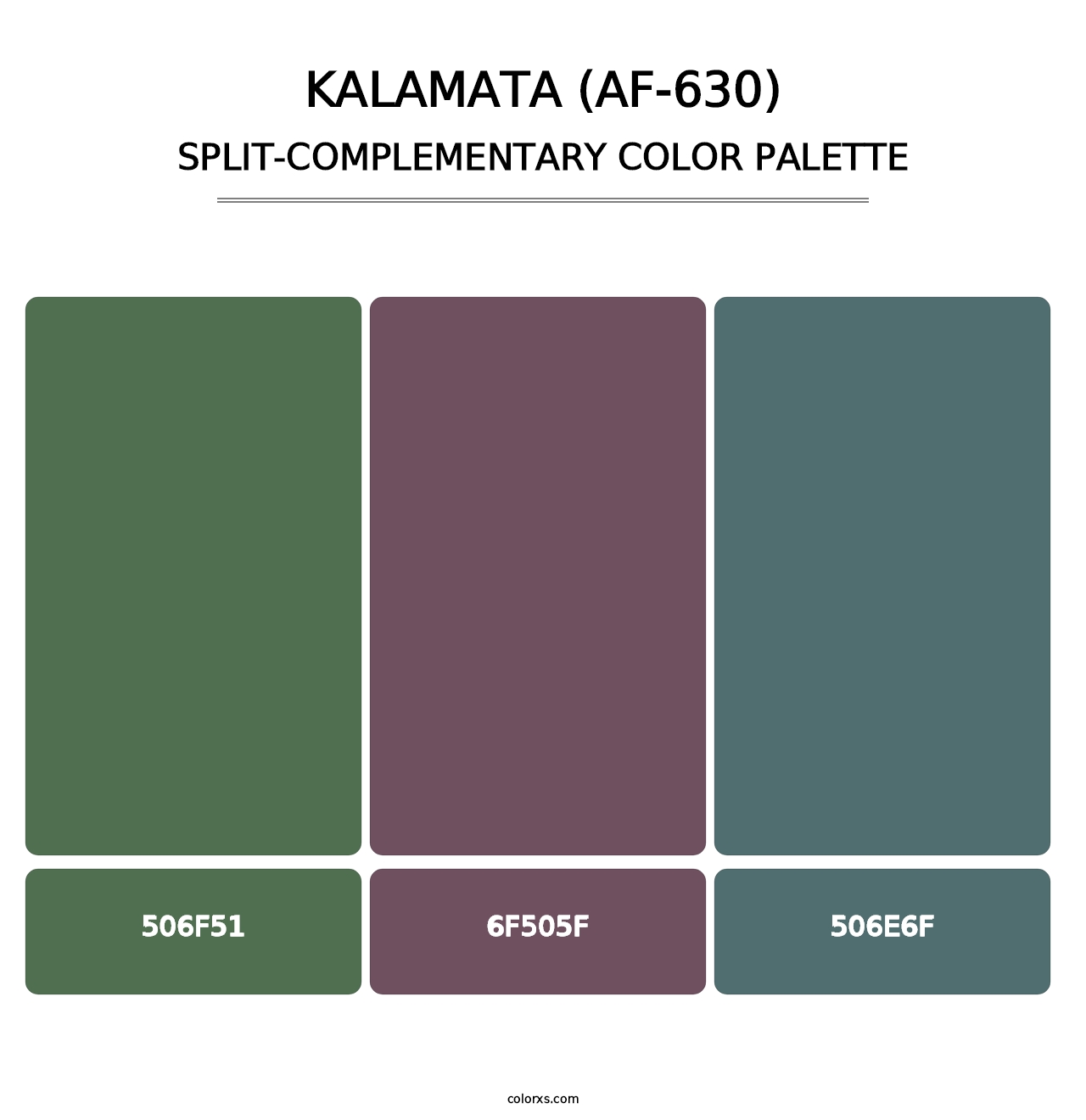 Kalamata (AF-630) - Split-Complementary Color Palette