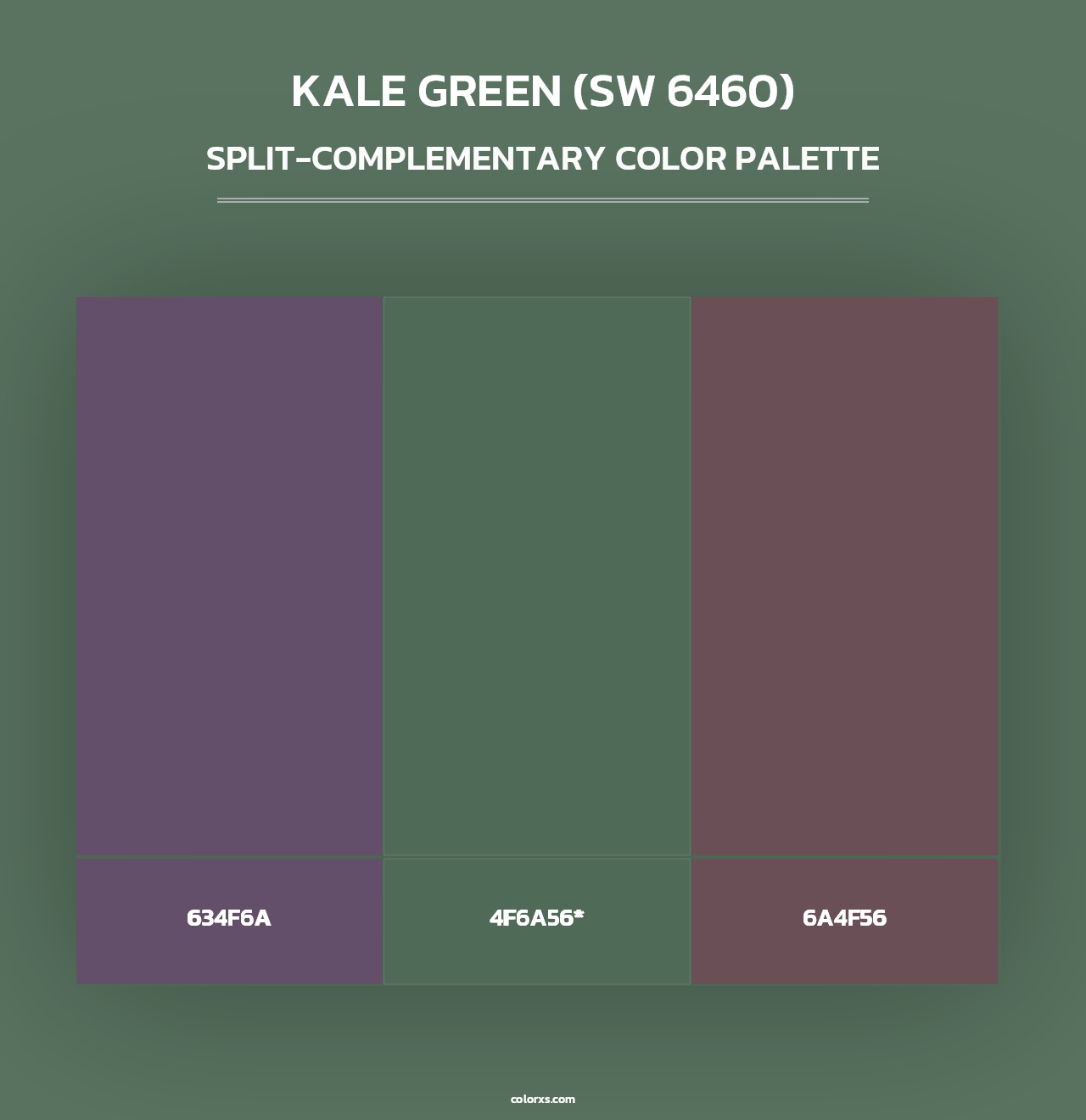 Kale Green (SW 6460) - Split-Complementary Color Palette