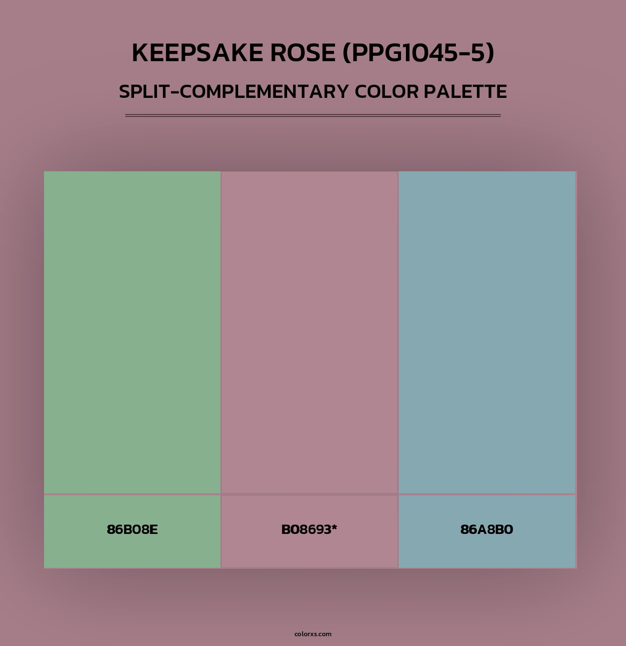 Keepsake Rose (PPG1045-5) - Split-Complementary Color Palette