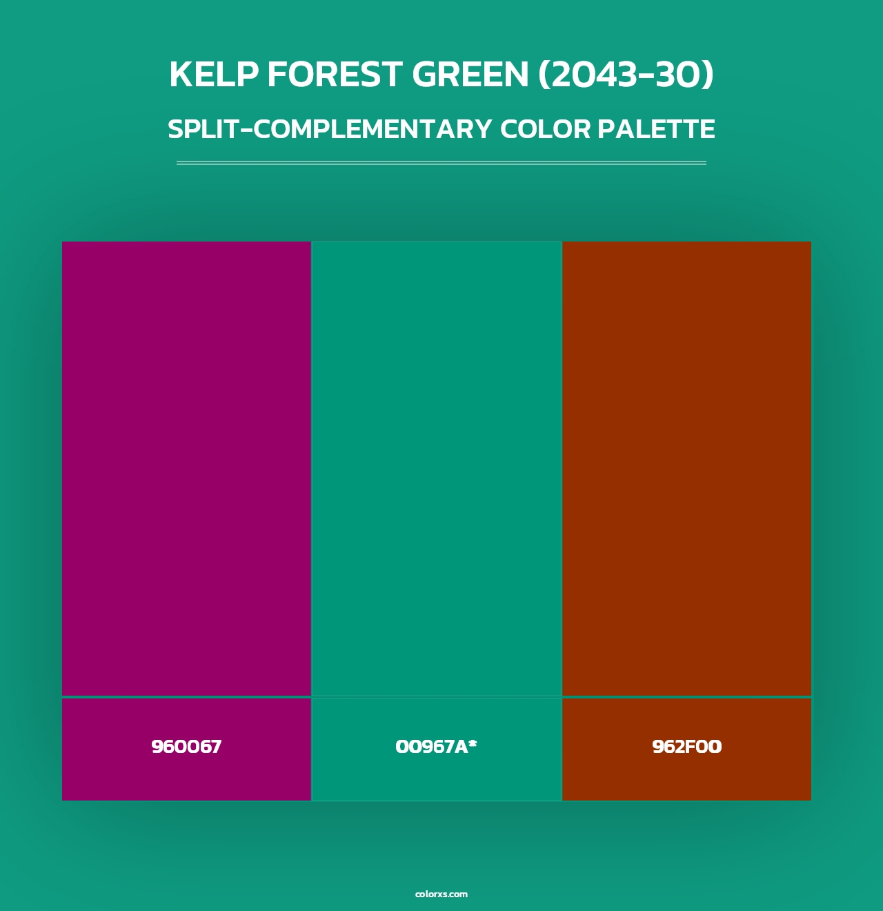 Kelp Forest Green (2043-30) - Split-Complementary Color Palette