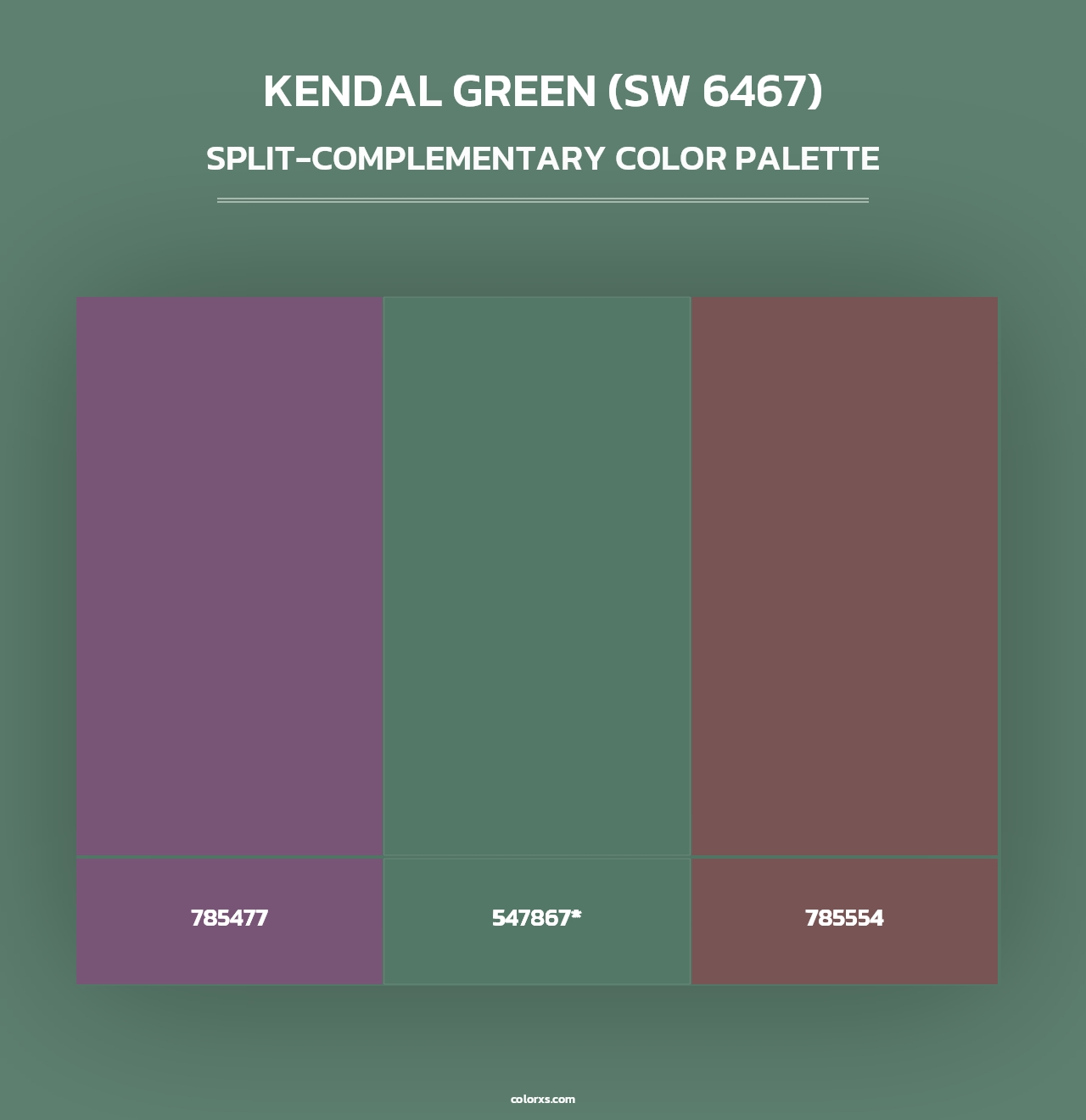 Kendal Green (SW 6467) - Split-Complementary Color Palette