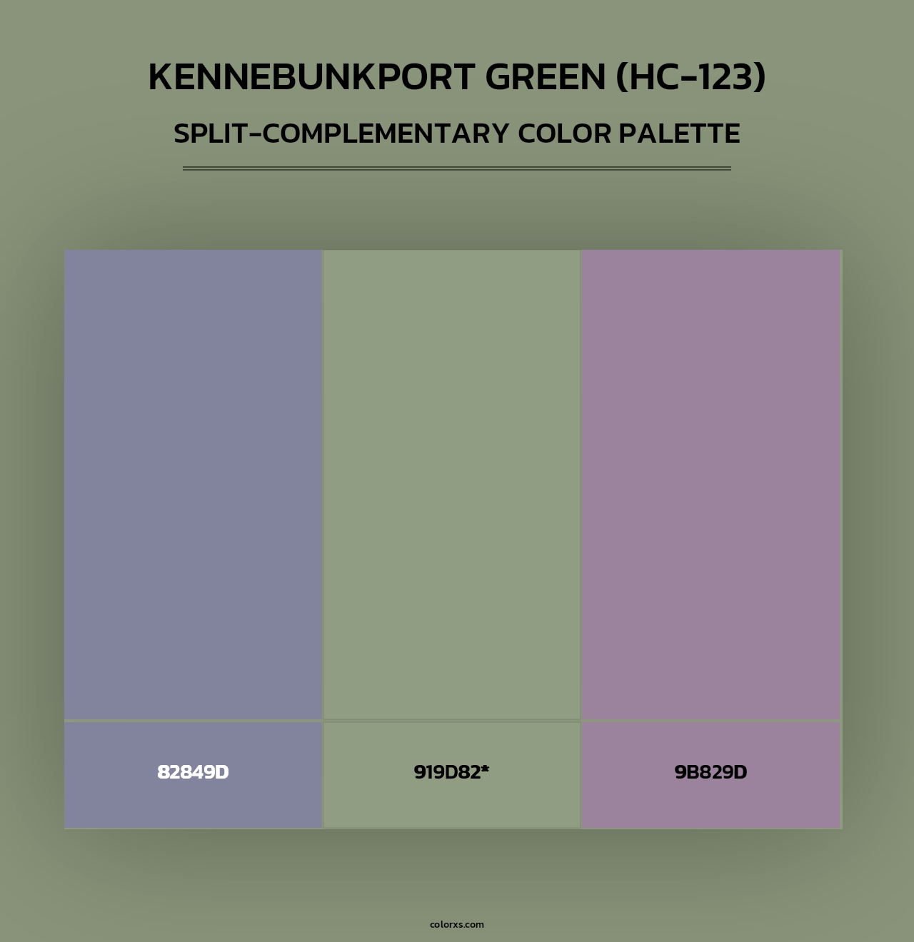 Kennebunkport Green (HC-123) - Split-Complementary Color Palette