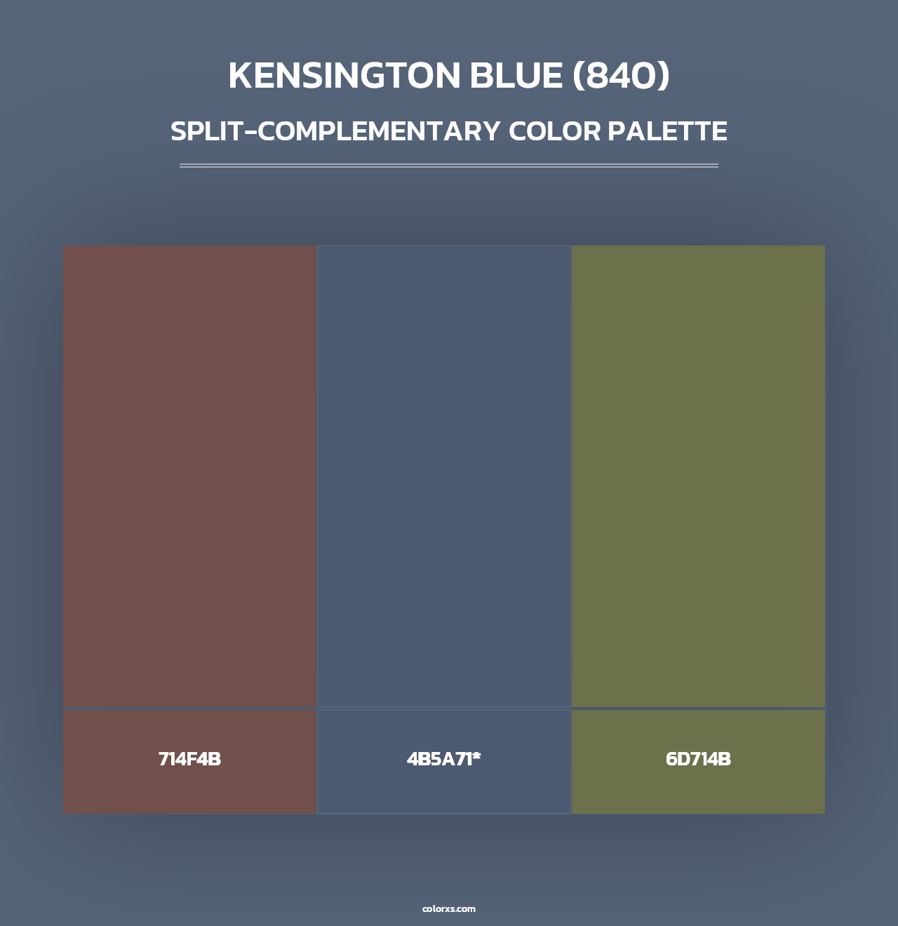 Kensington Blue (840) - Split-Complementary Color Palette