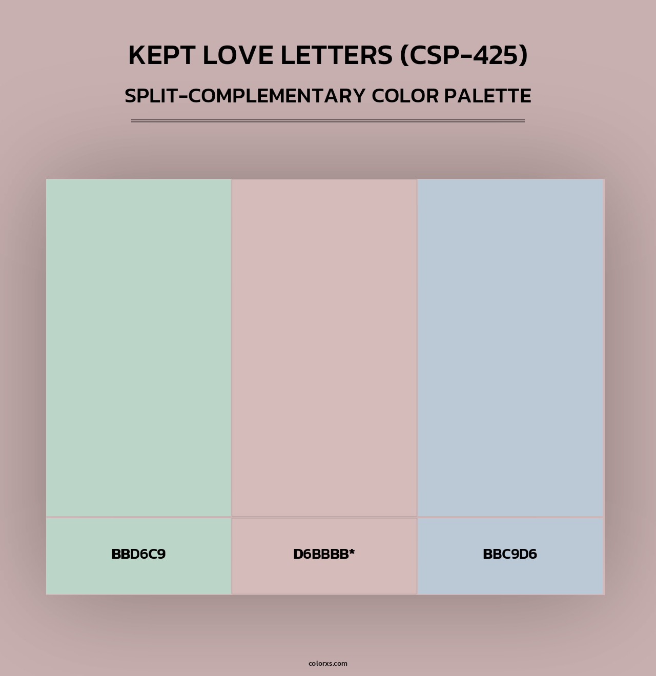 Kept Love Letters (CSP-425) - Split-Complementary Color Palette