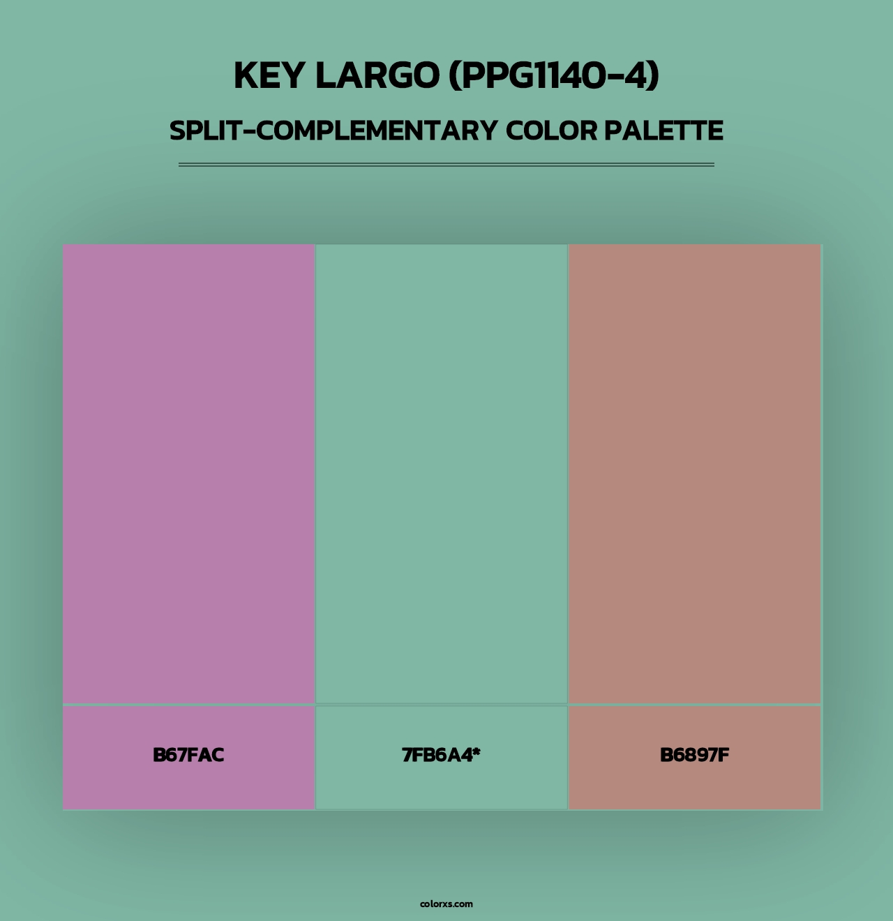 Key Largo (PPG1140-4) - Split-Complementary Color Palette