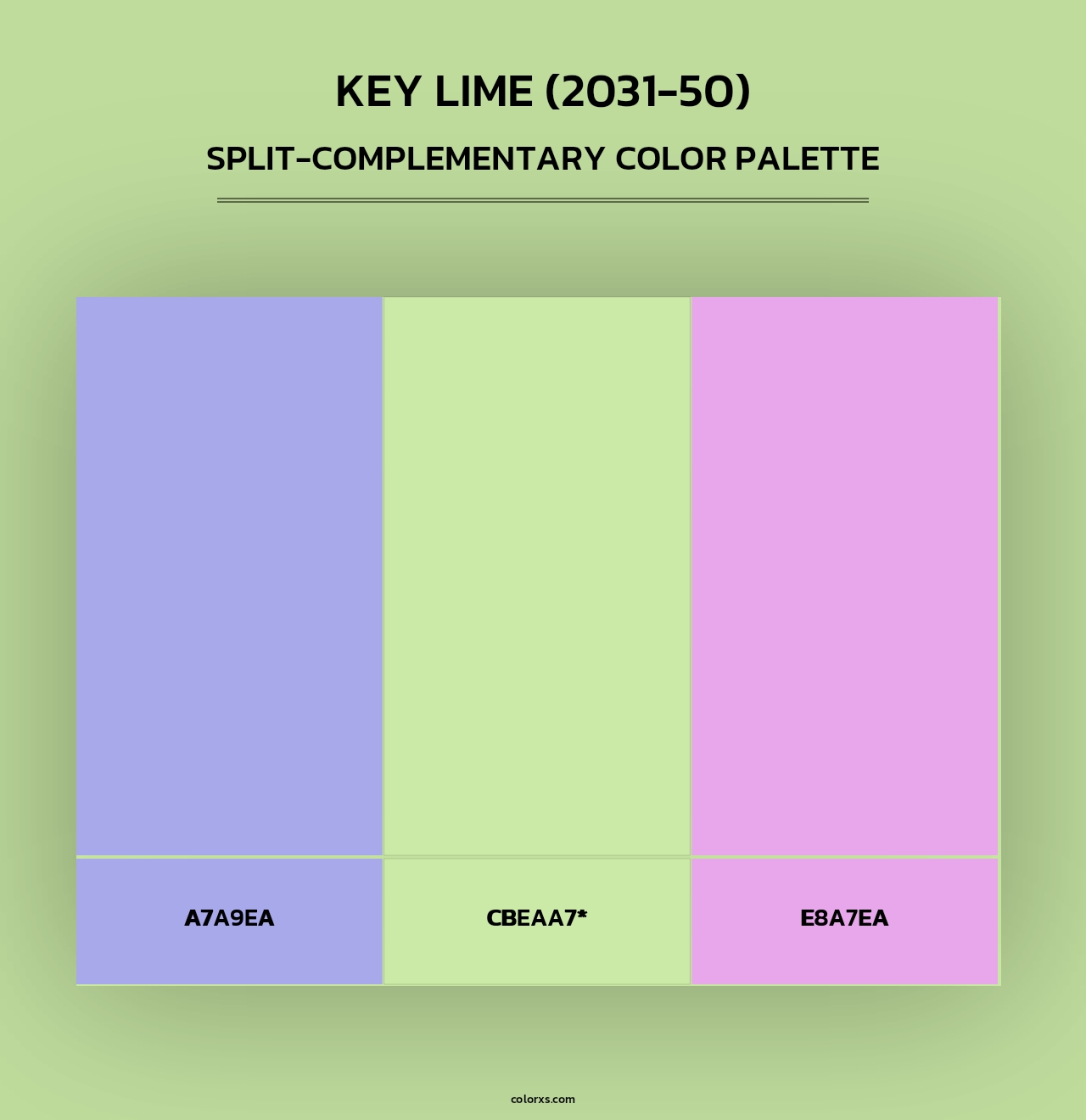 Key Lime (2031-50) - Split-Complementary Color Palette