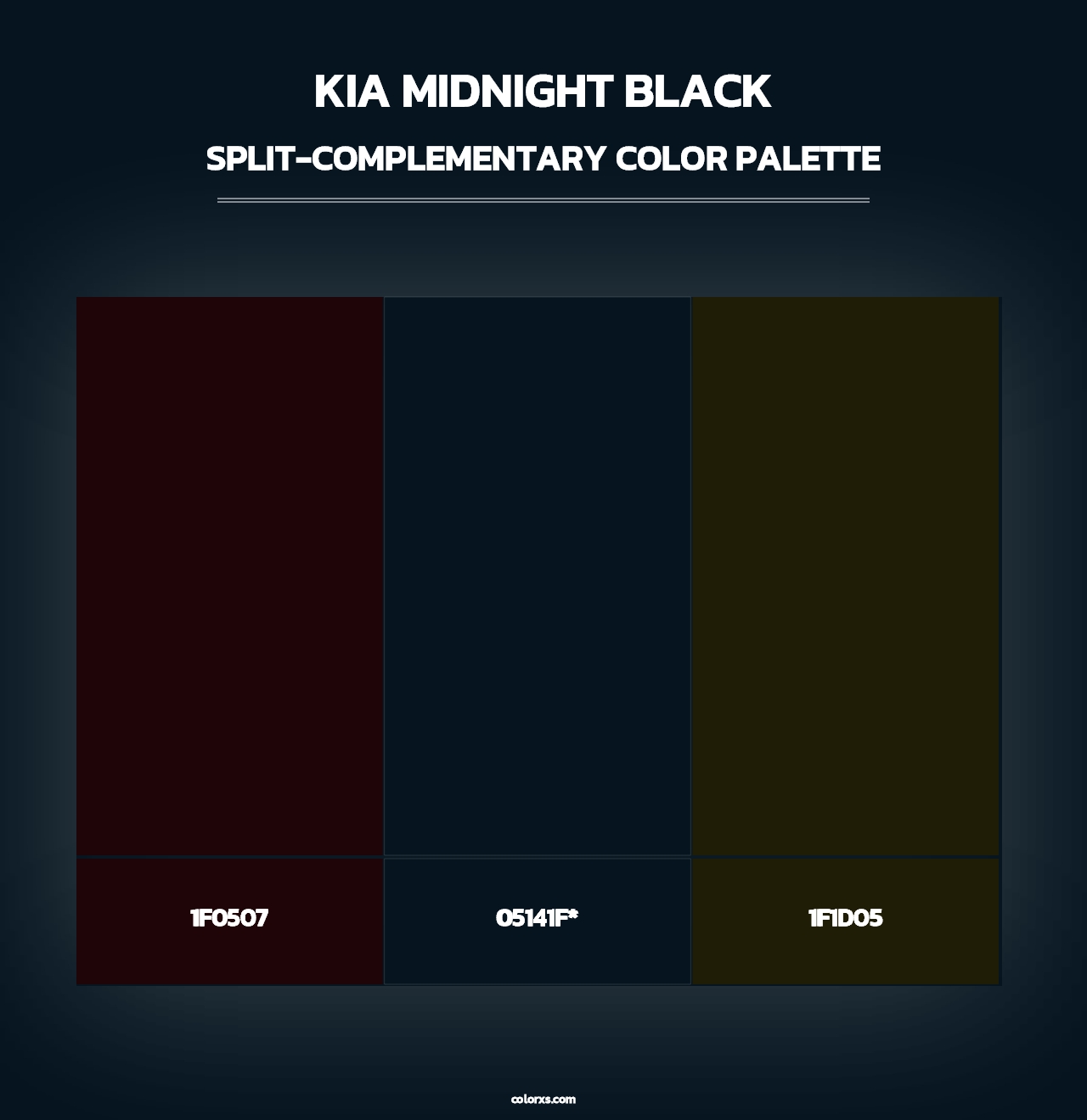 Kia Midnight Black - Split-Complementary Color Palette