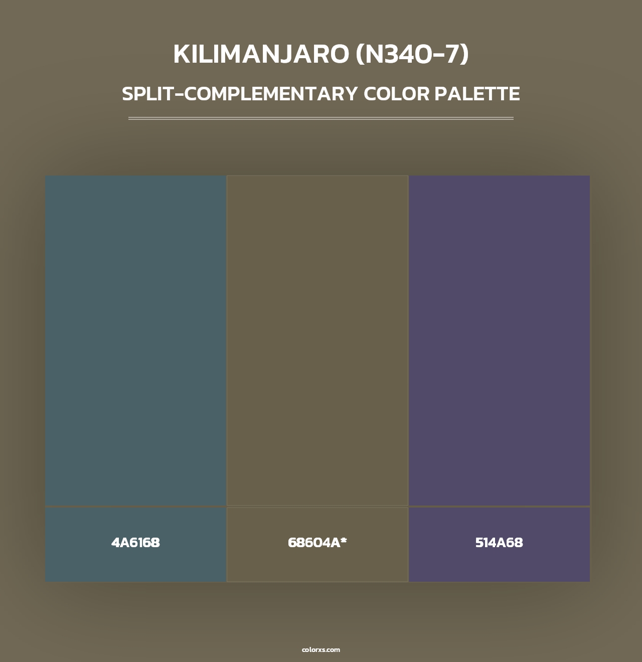 Kilimanjaro (N340-7) - Split-Complementary Color Palette