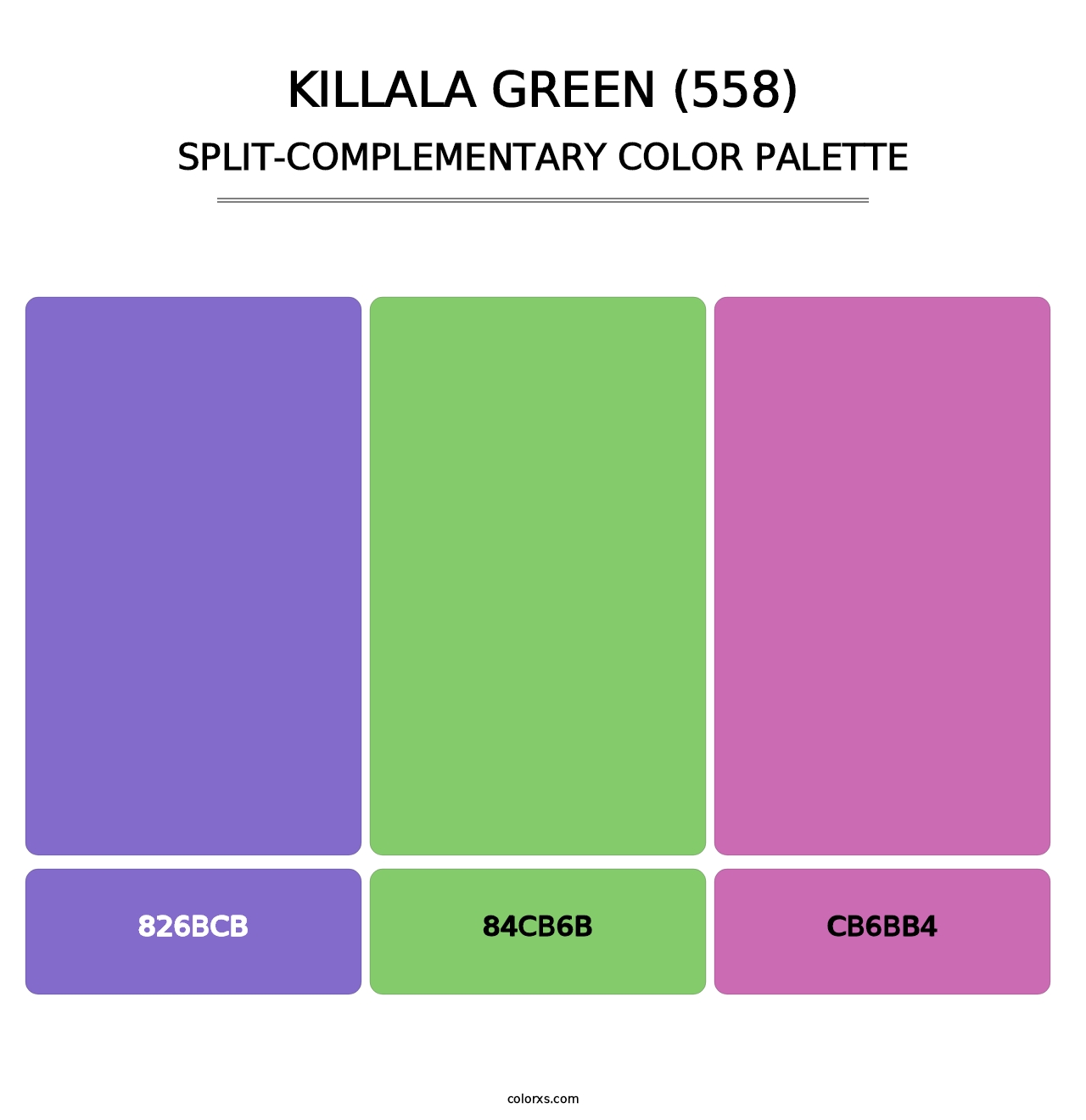 Killala Green (558) - Split-Complementary Color Palette