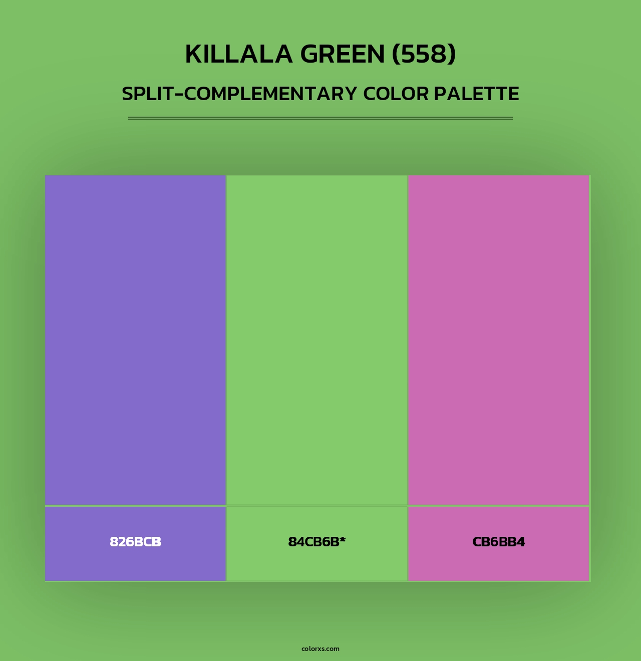 Killala Green (558) - Split-Complementary Color Palette