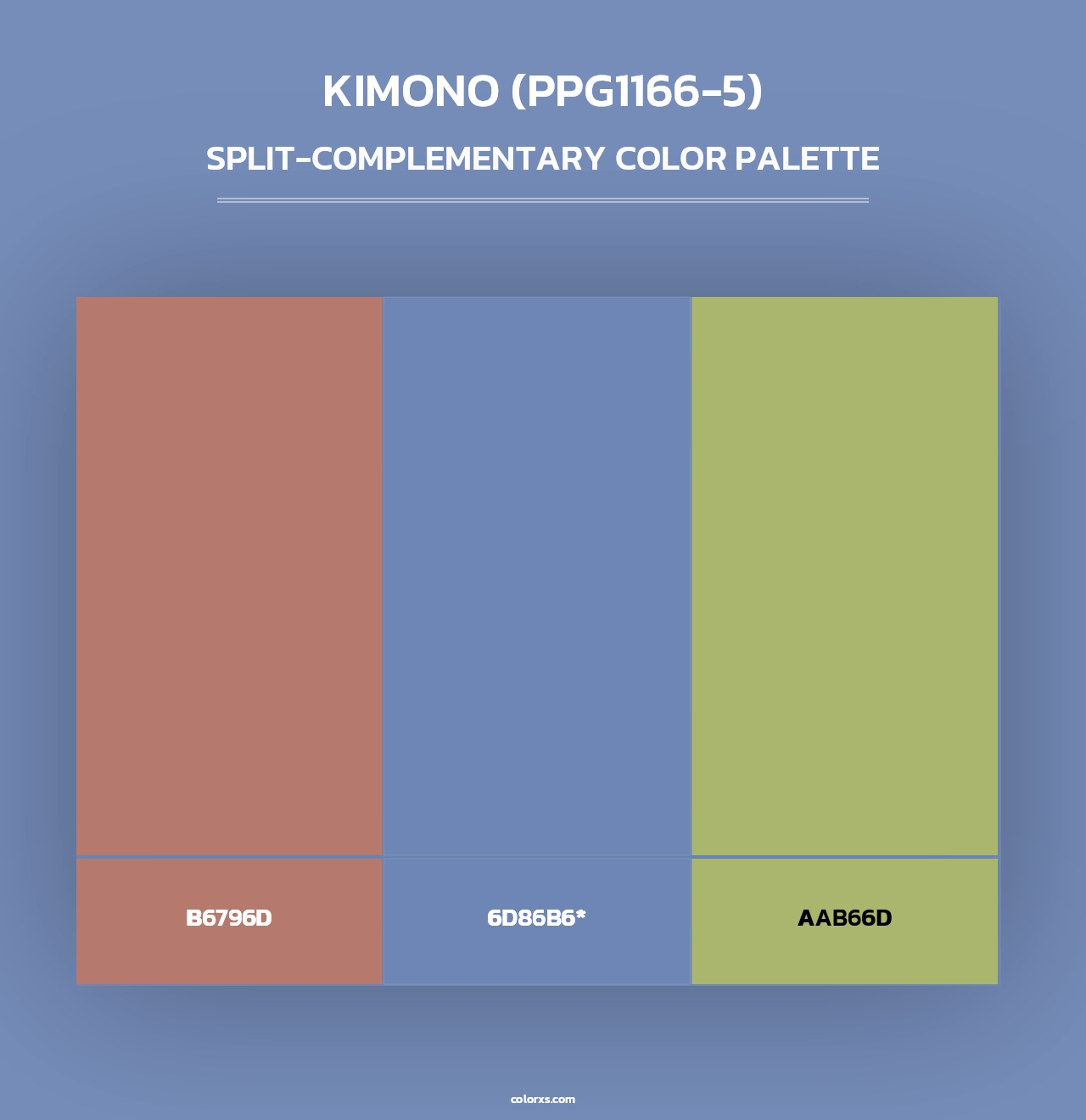 Kimono (PPG1166-5) - Split-Complementary Color Palette