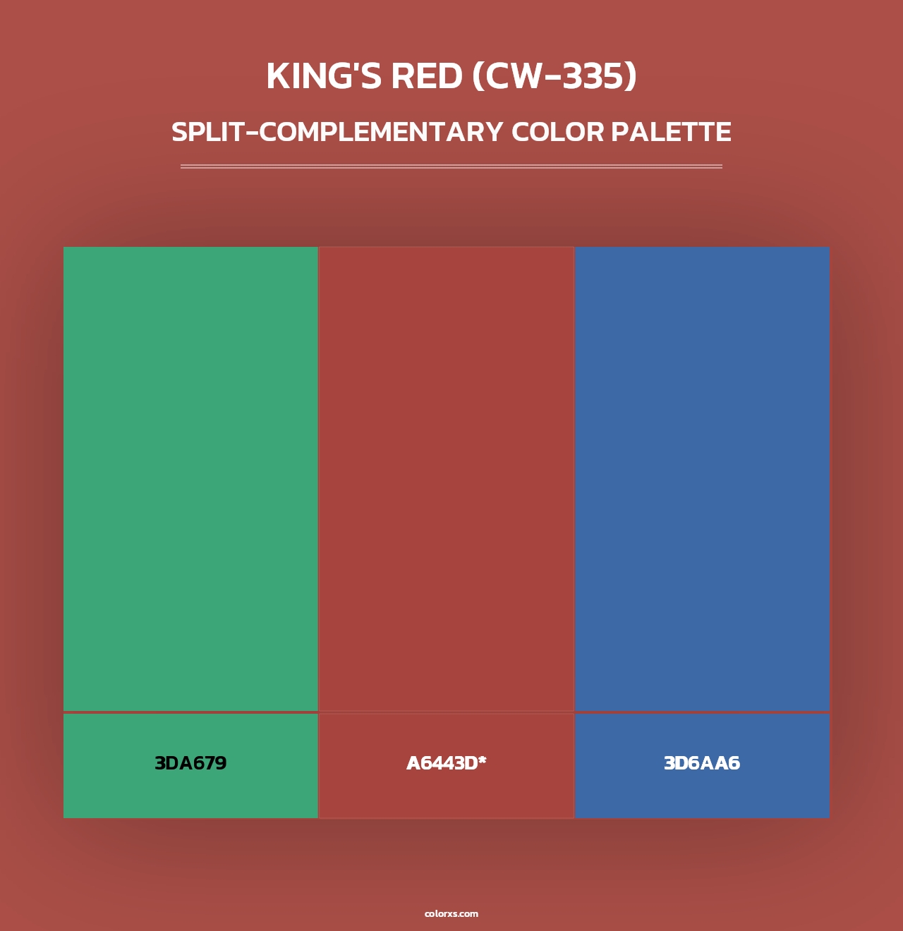 King's Red (CW-335) - Split-Complementary Color Palette