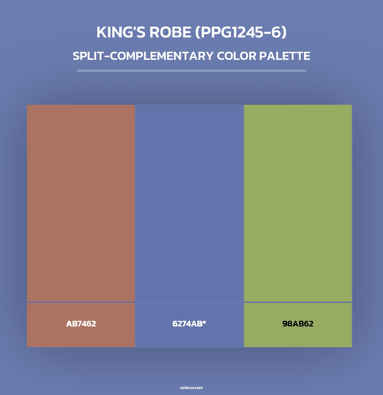 King's Robe (PPG1245-6) - Split-Complementary Color Palette