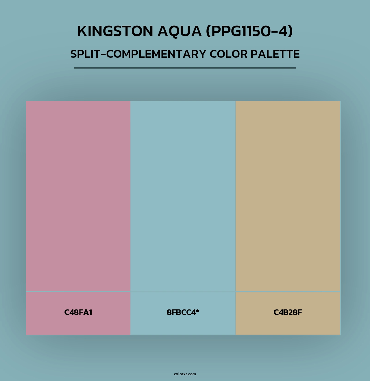 Kingston Aqua (PPG1150-4) - Split-Complementary Color Palette