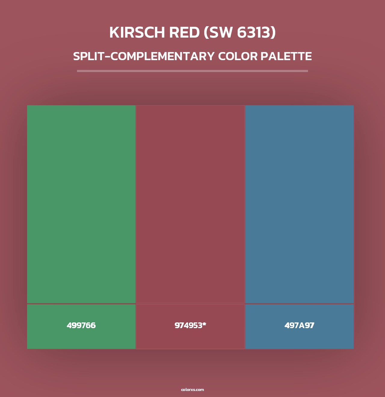 Kirsch Red (SW 6313) - Split-Complementary Color Palette