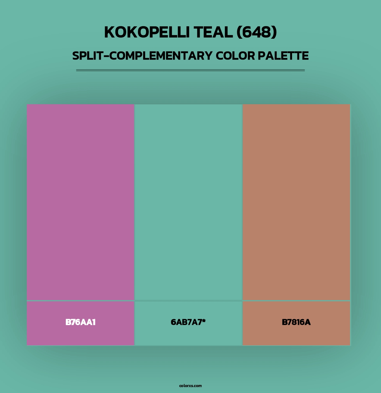 Kokopelli Teal (648) - Split-Complementary Color Palette