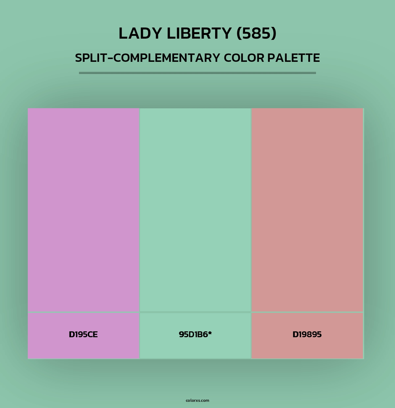 Lady Liberty (585) - Split-Complementary Color Palette