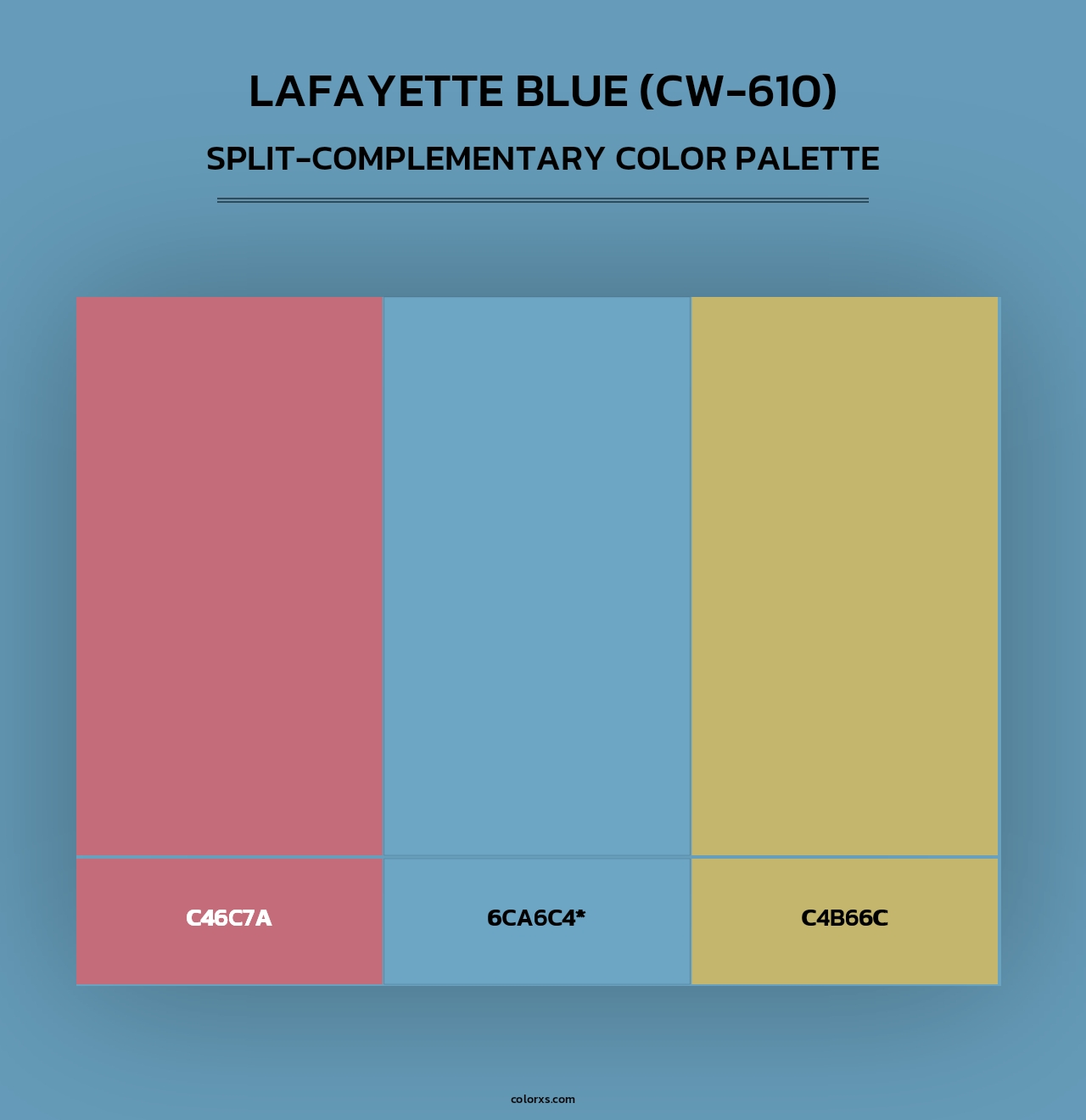 Lafayette Blue (CW-610) - Split-Complementary Color Palette