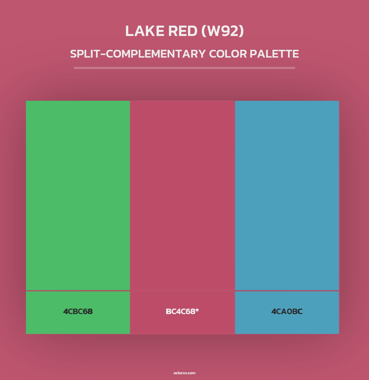 Lake Red (W92) - Split-Complementary Color Palette