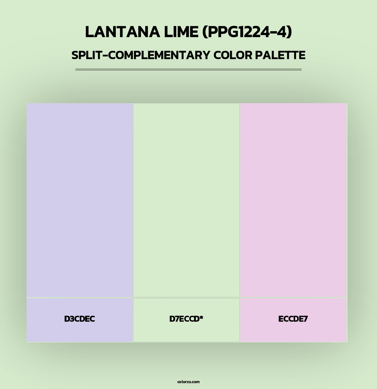 Lantana Lime (PPG1224-4) - Split-Complementary Color Palette