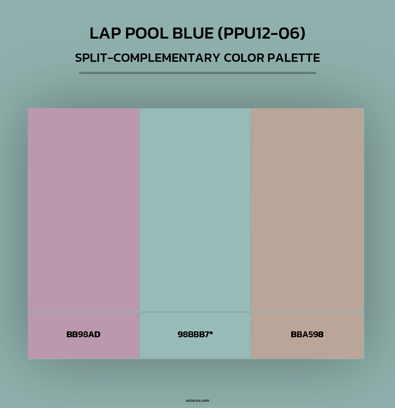 Lap Pool Blue (PPU12-06) - Split-Complementary Color Palette
