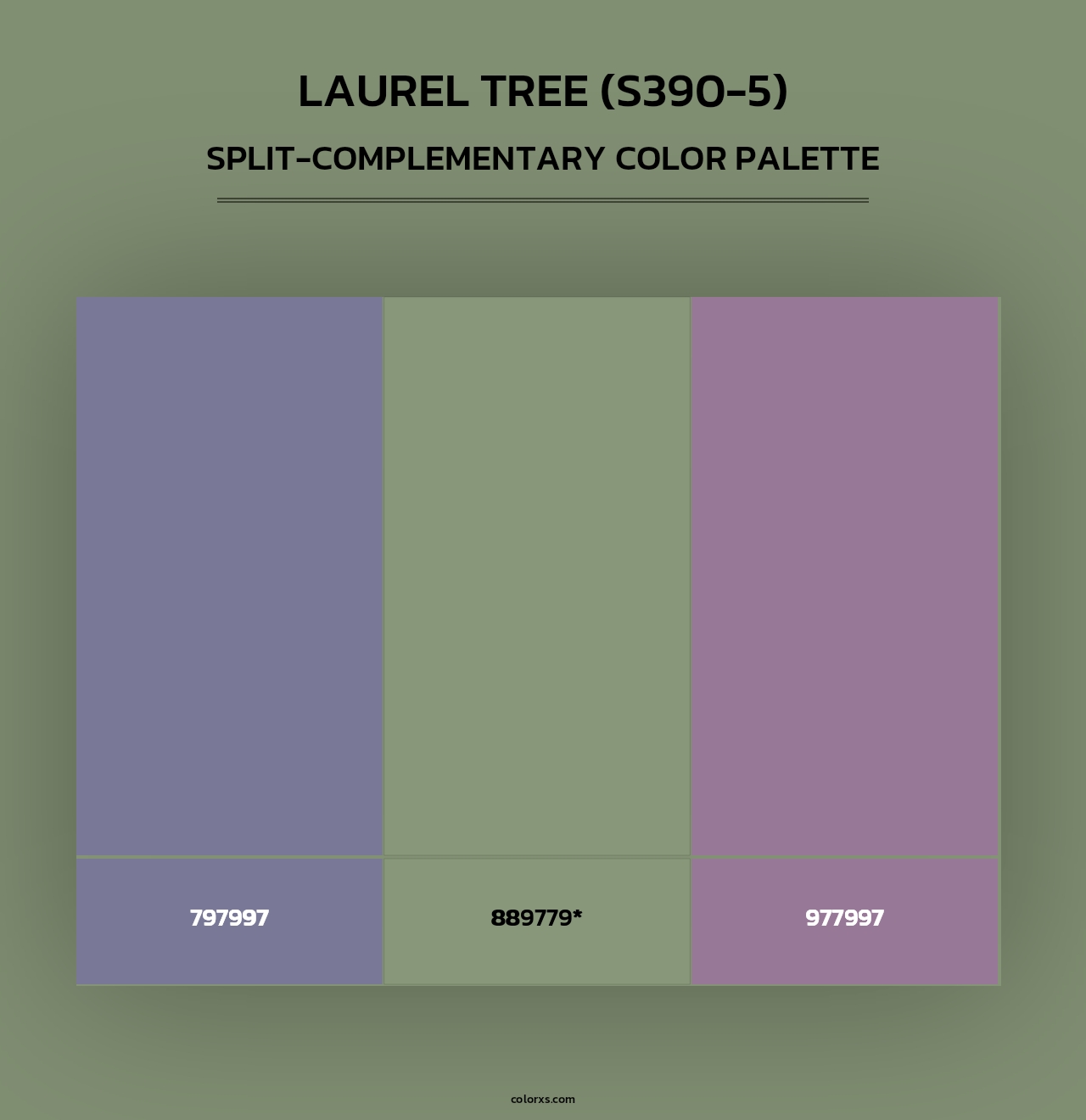 Laurel Tree (S390-5) - Split-Complementary Color Palette