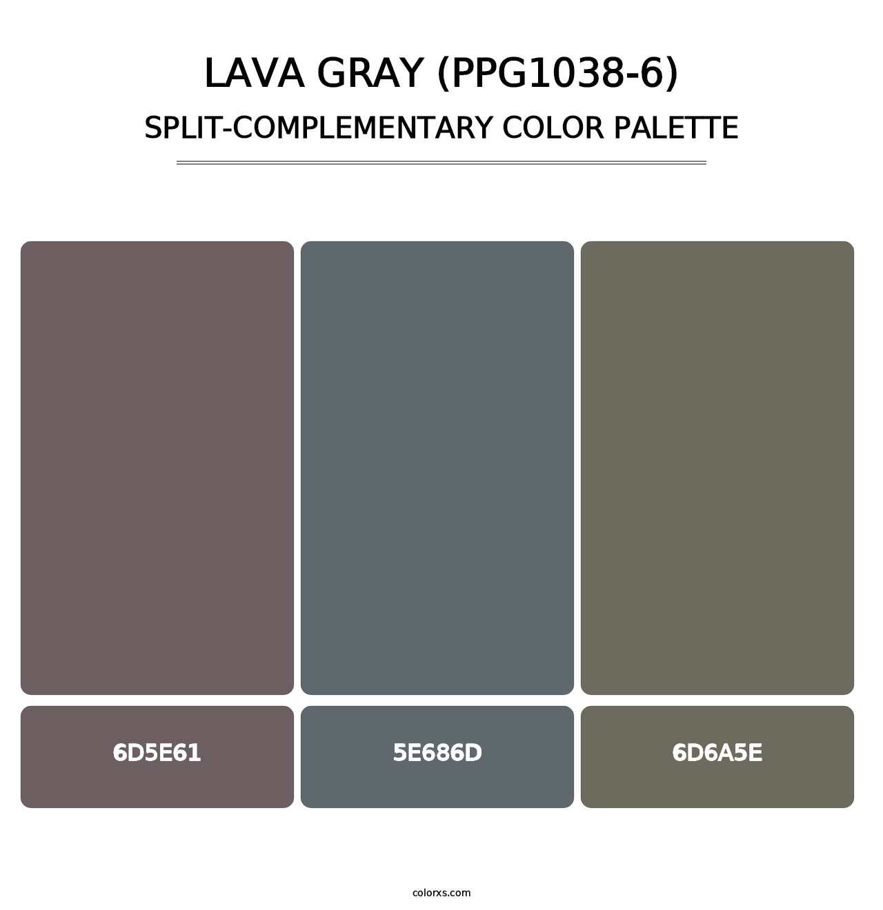 Lava Gray (PPG1038-6) - Split-Complementary Color Palette