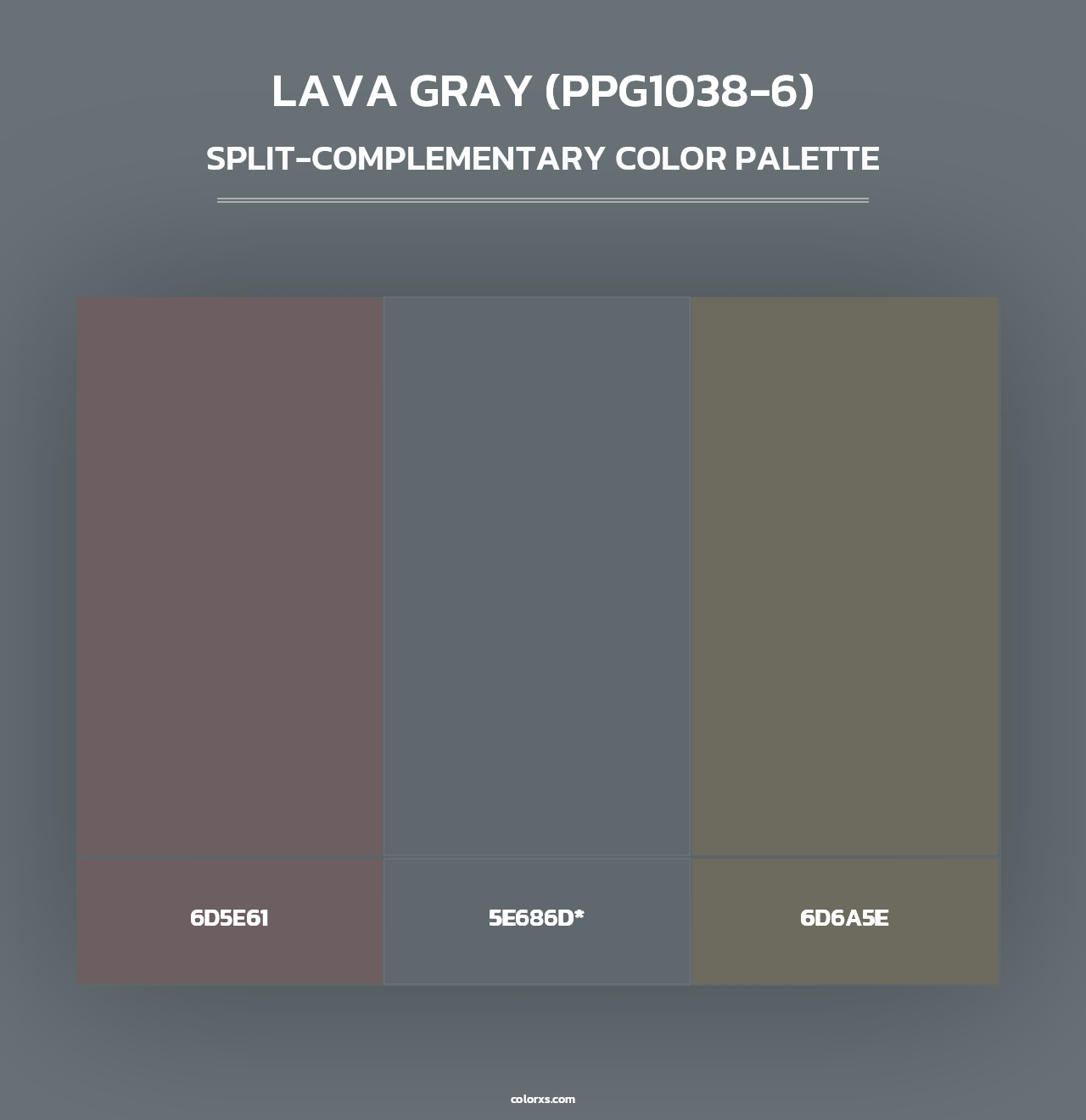 Lava Gray (PPG1038-6) - Split-Complementary Color Palette