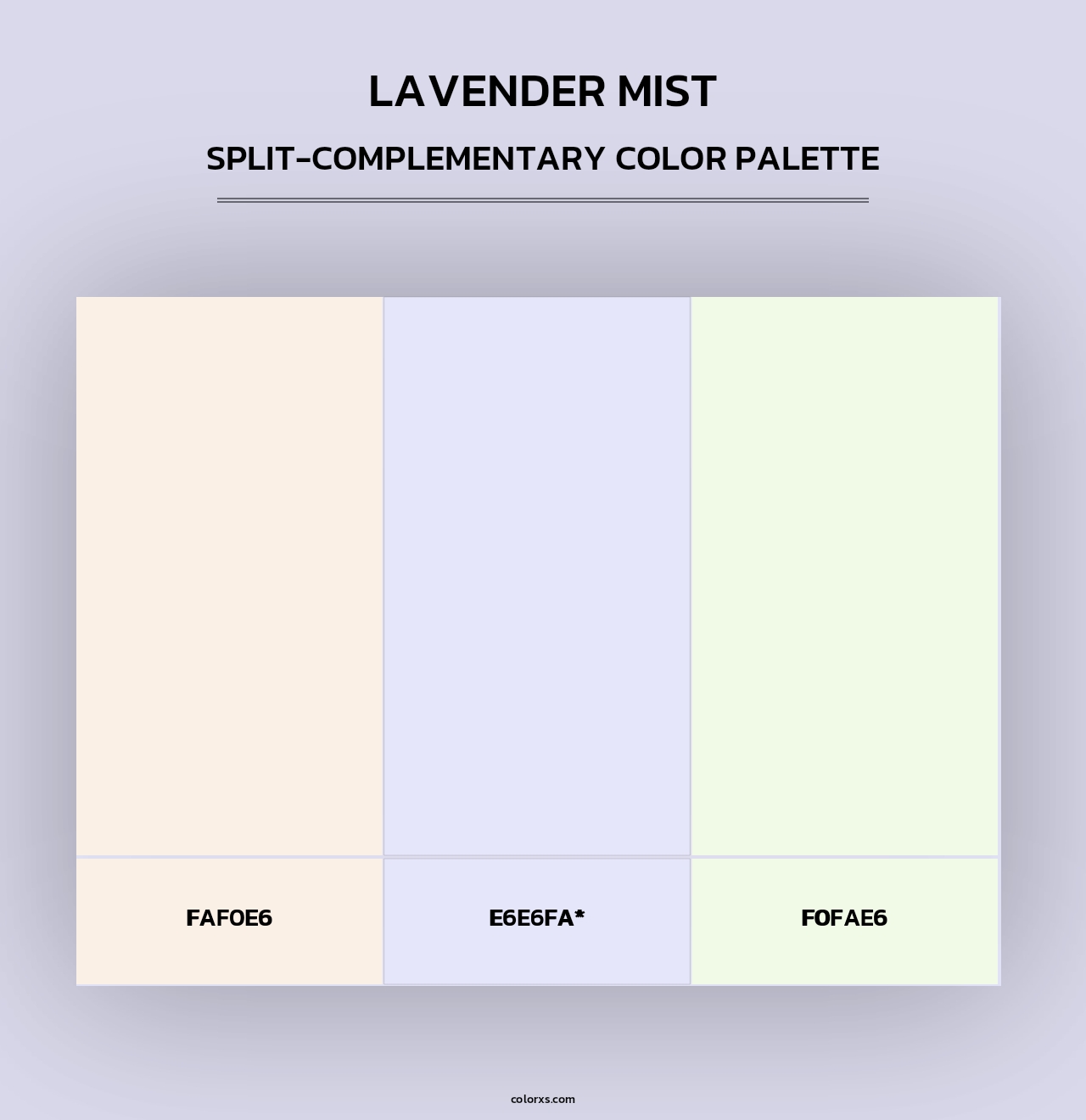 Lavender Mist - Split-Complementary Color Palette