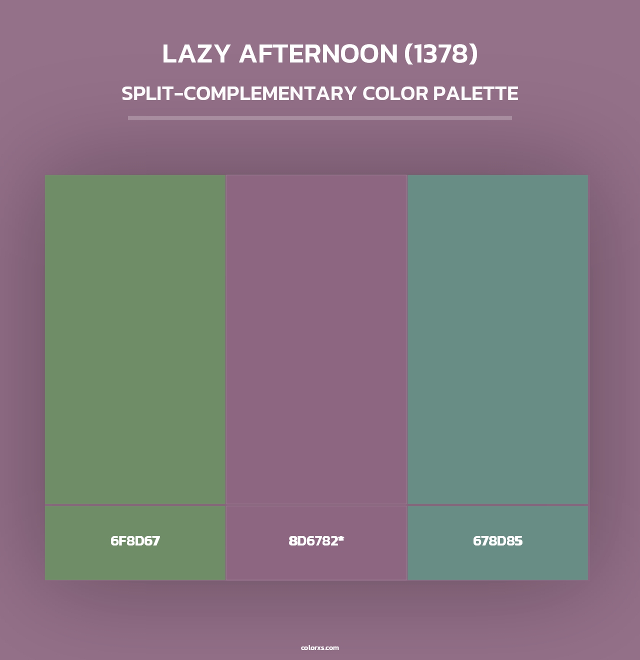 Lazy Afternoon (1378) - Split-Complementary Color Palette